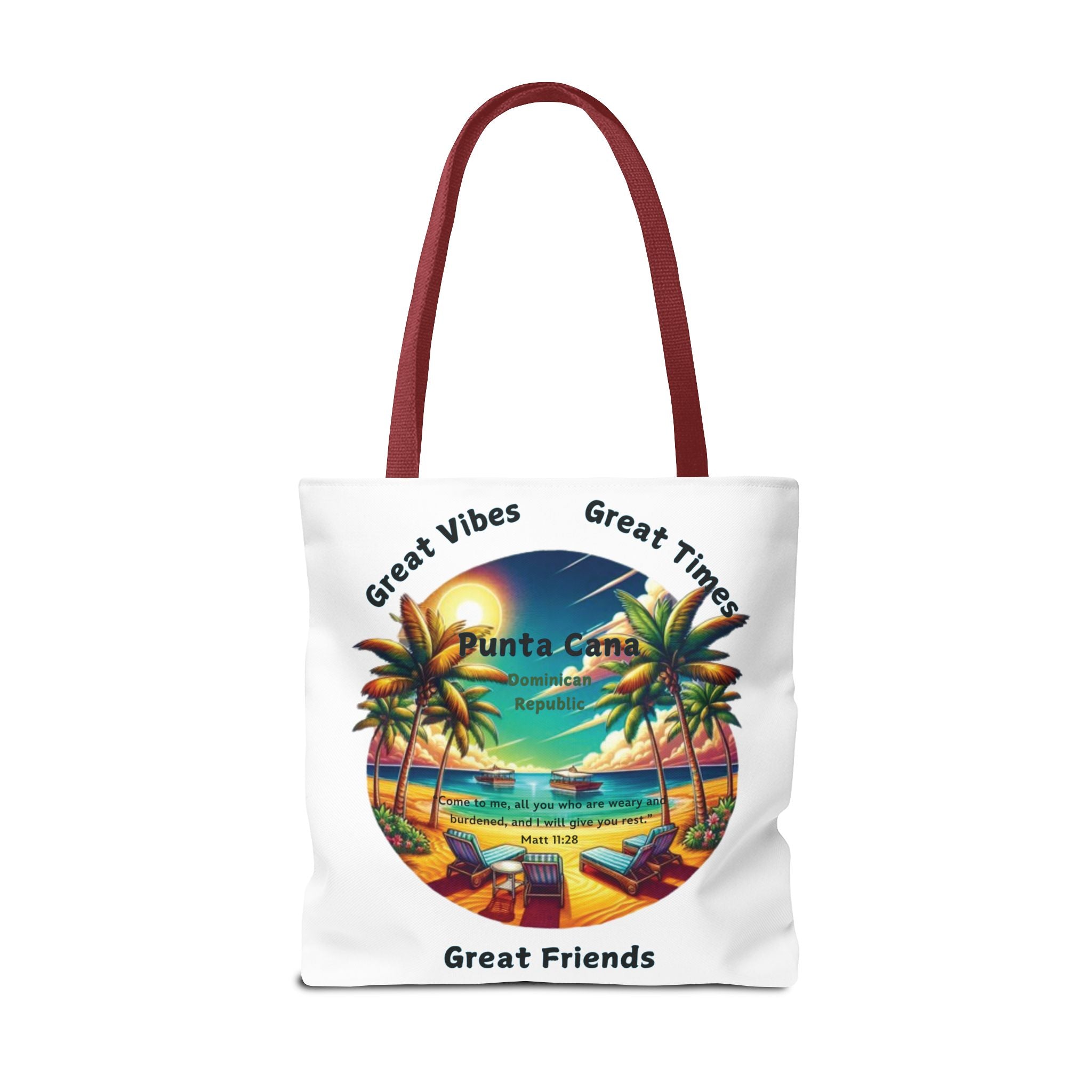 White Custom Punta Cana Tote Bag (FREE SHIPPING WITHIN THE U.S.)