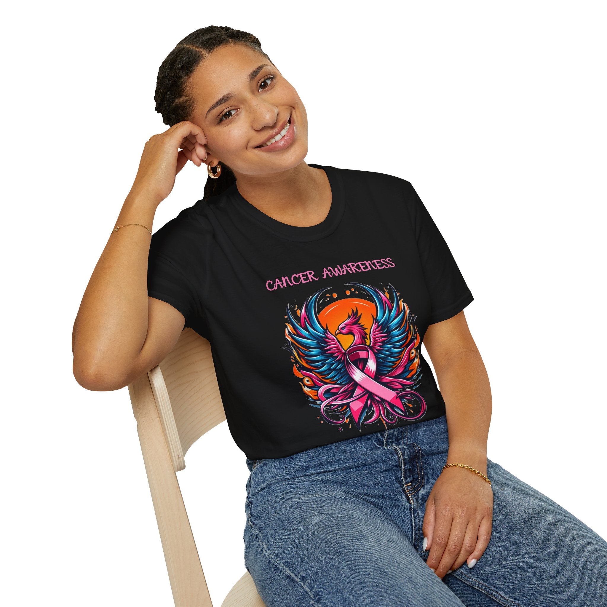 Phoenix of Hope - Cancer Awareness 2 - Unisex Softstyle T-Shirt (FREE SHIPPING WITHIN THE U.S.)