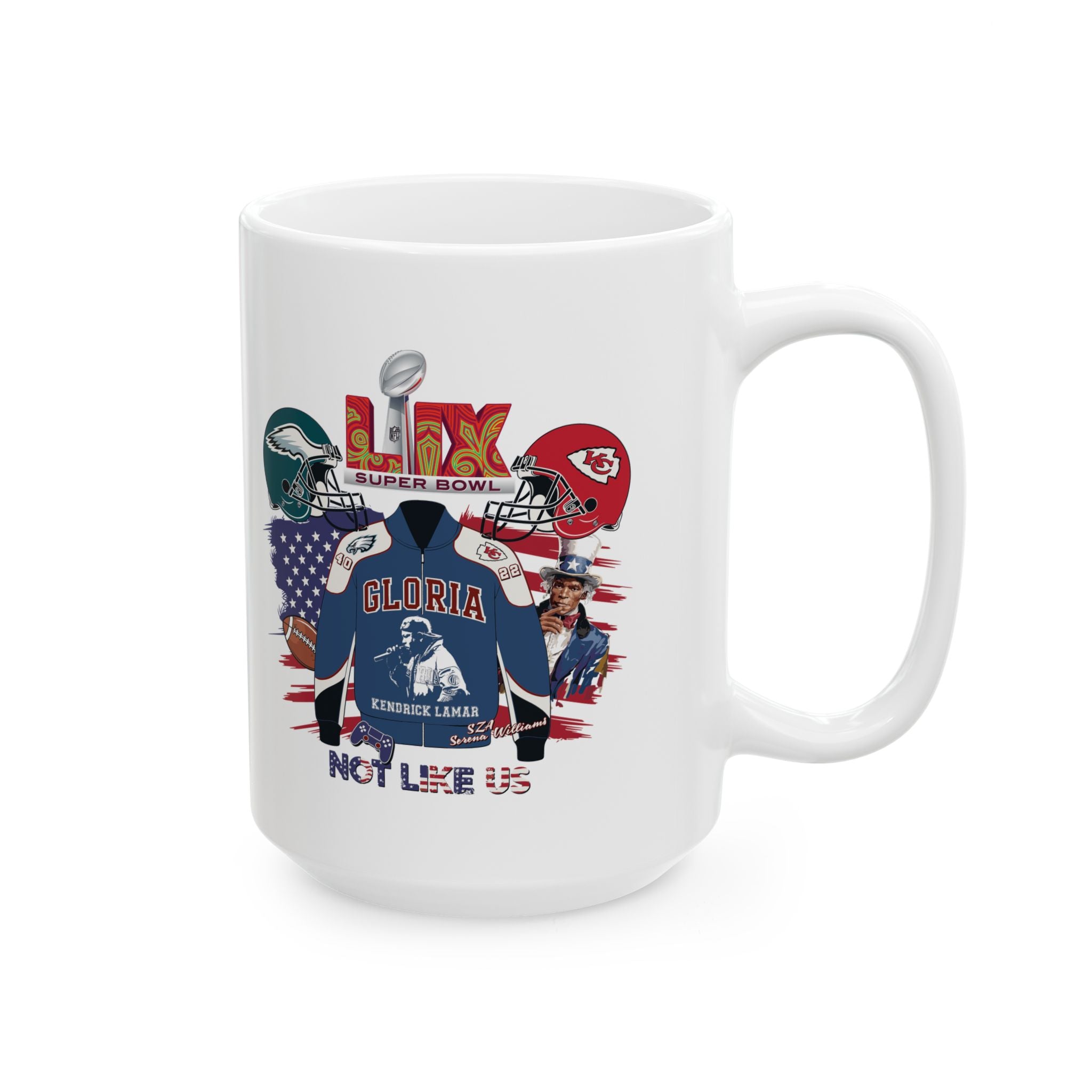 Super Bowl Championship Ceramic Mug - Kendrick Lamar Design, 11oz & 15oz Options (FREE SHIPPING WITHIN THE U.S.)