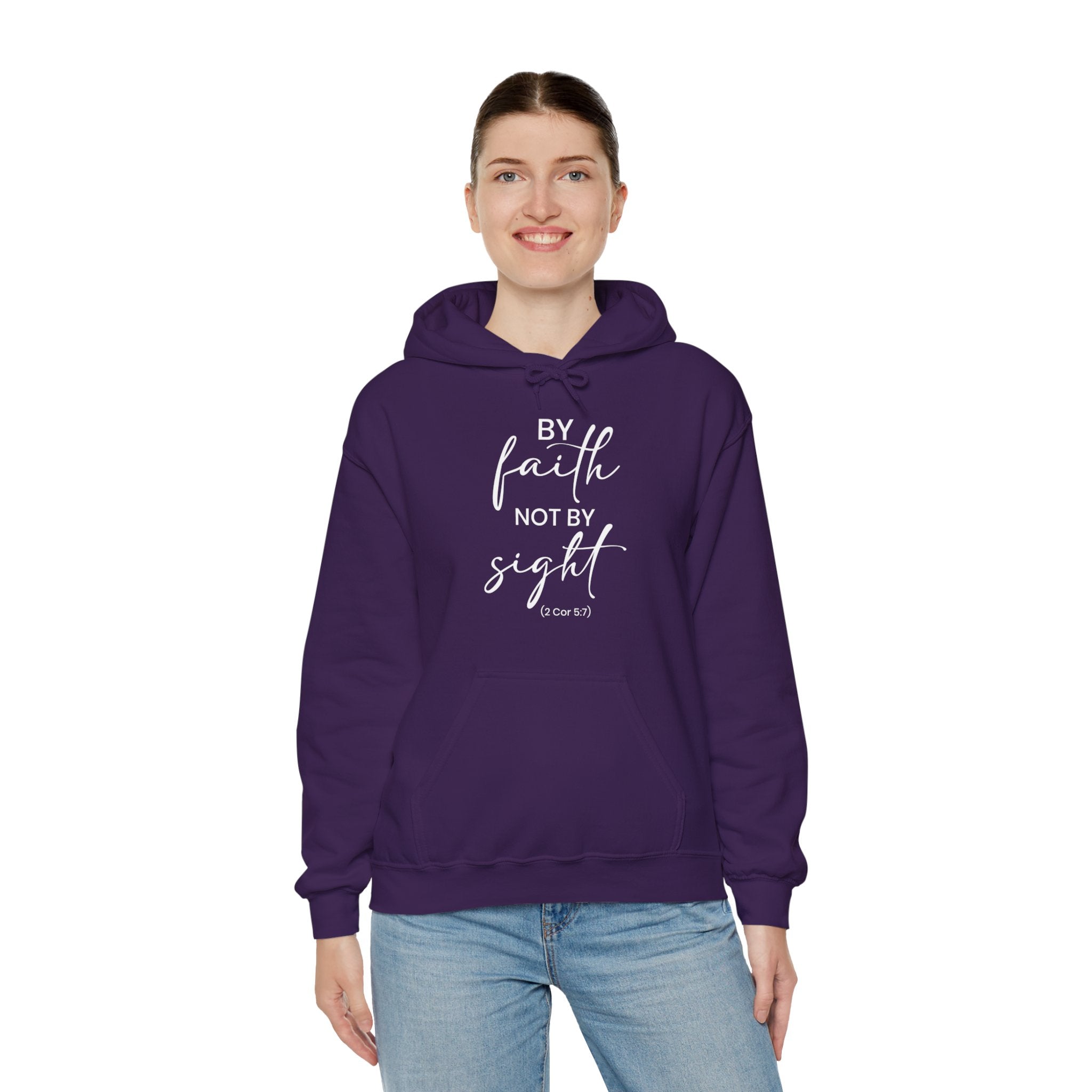 By Faith Not By Sight - Unisex Heavy Blend™ Hooded Sweatshirt (Printed Front)