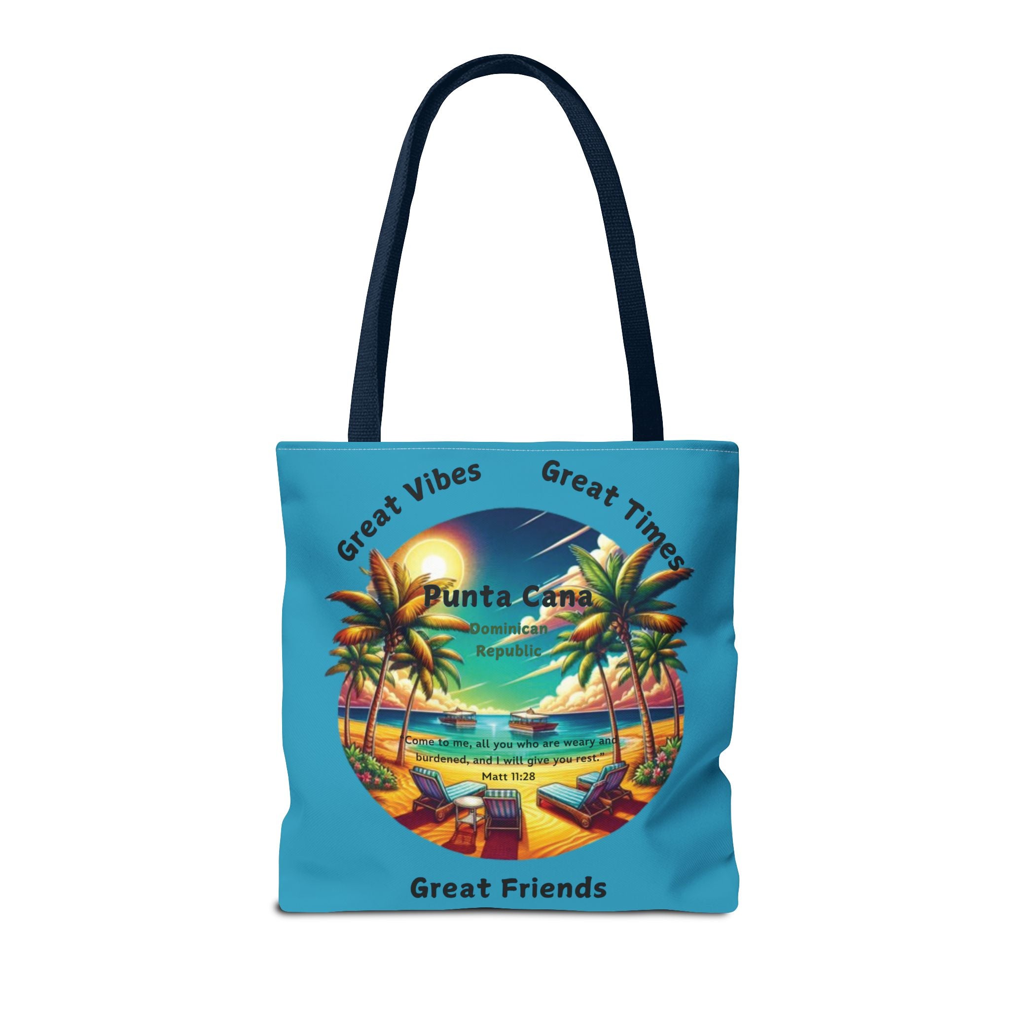 Torquoise Custom Punta Cana Tote Bag (FREE SHIPPING WITHIN THE U.S.)