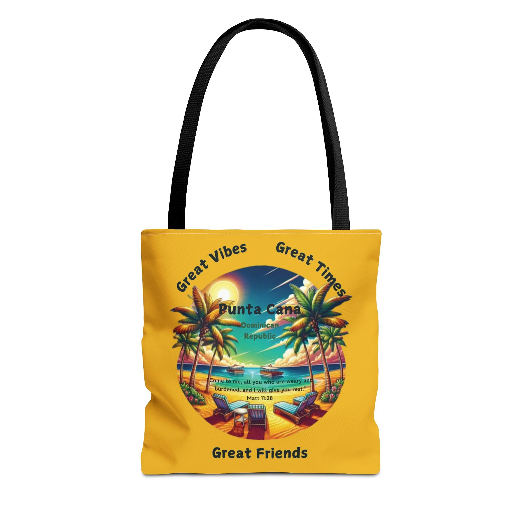 Yellow Custom Punta Cana Tote Bag (FREE SHIPPING WITHIN THE U.S.)