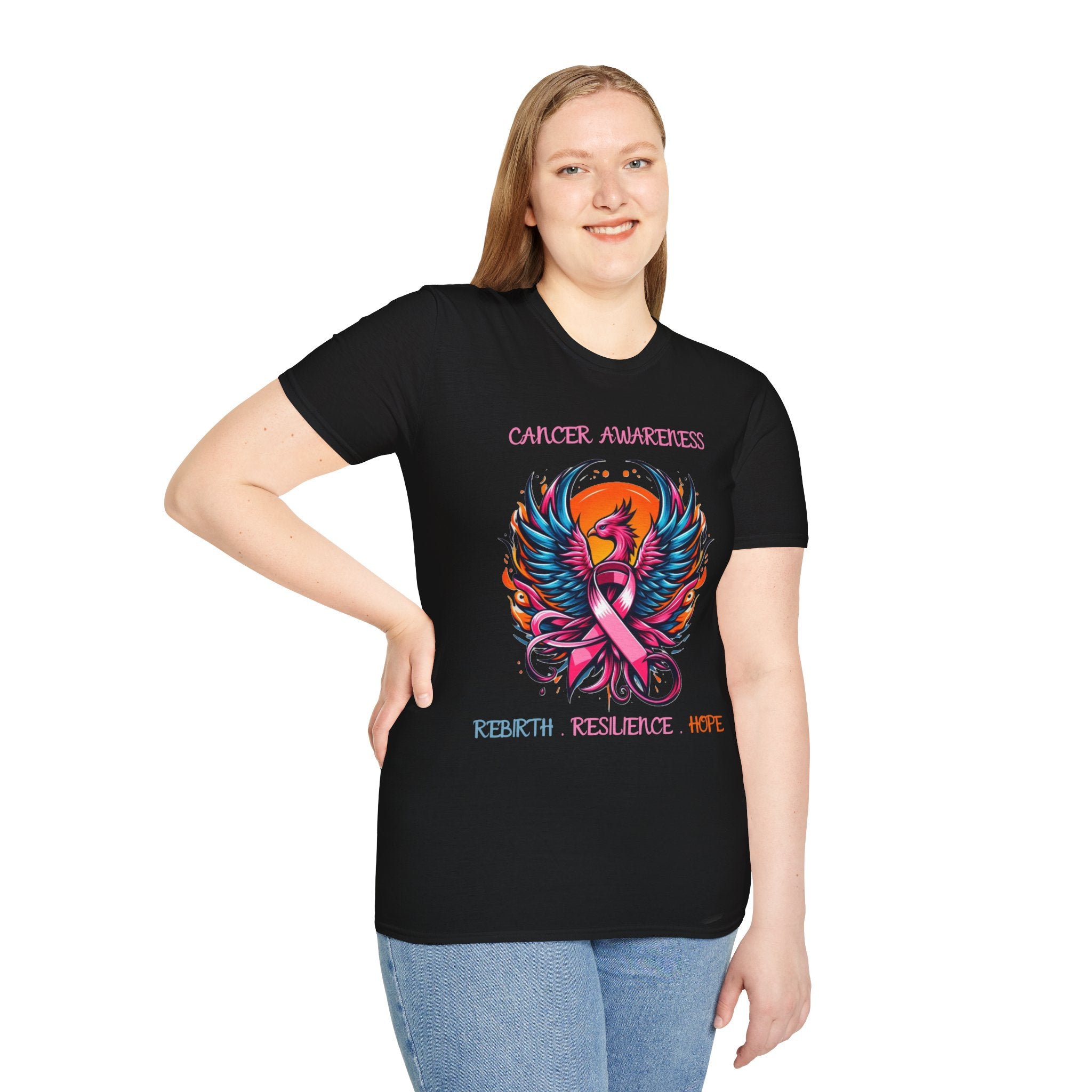 Phoenix of Hope - Cancer Awareness 2 - Unisex Softstyle T-Shirt (FREE SHIPPING WITHIN THE U.S.)