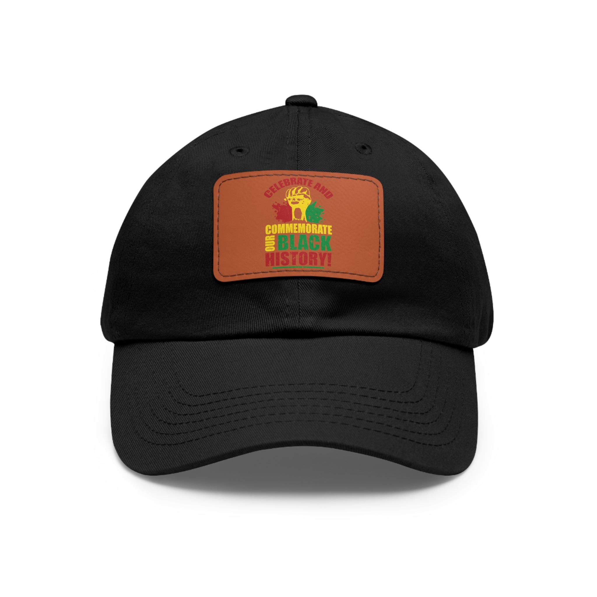 Cap with Leather Patch - (Celebrate and Commemorate Our Black History), One Size (FREE shipping within the U.S.)