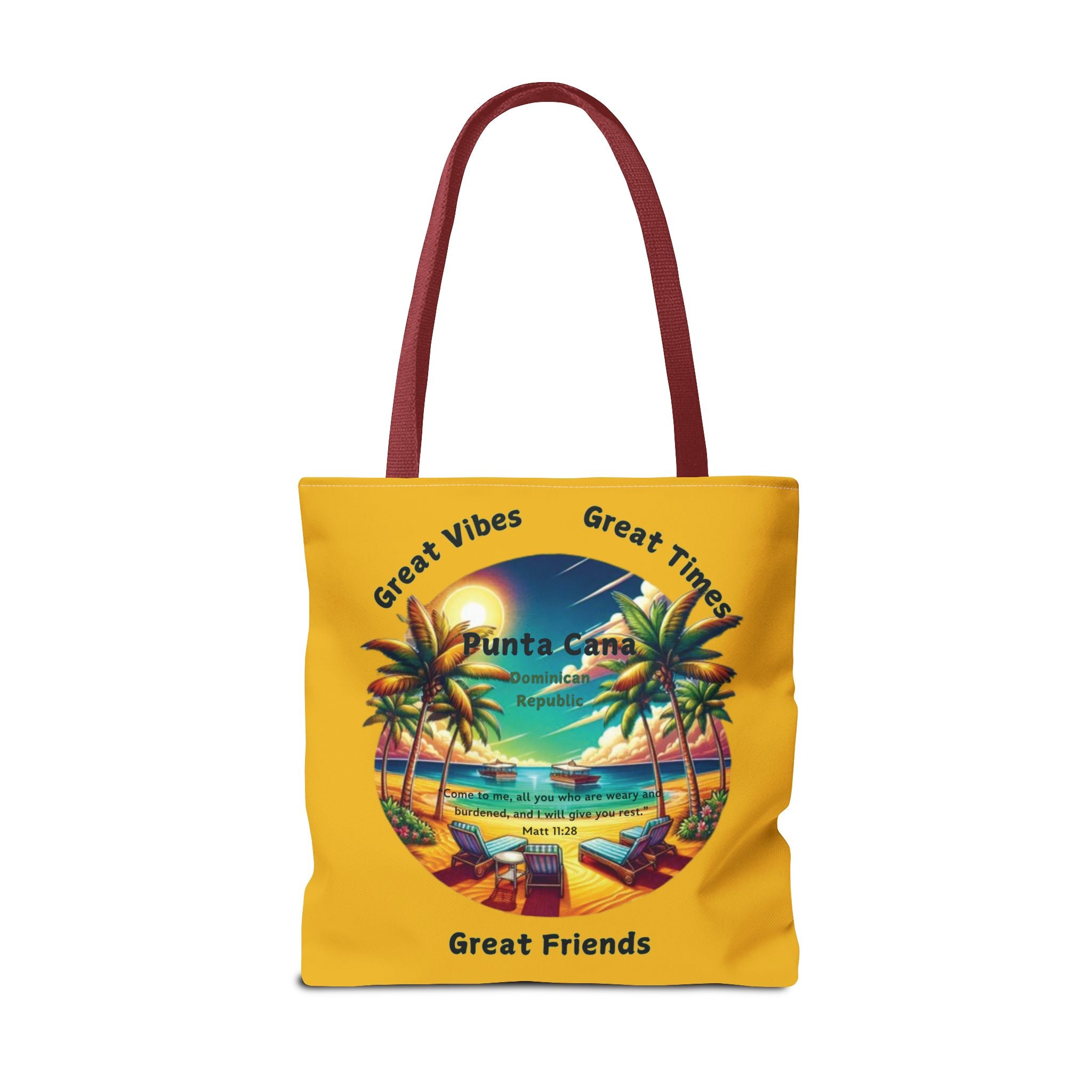 Yellow Custom Punta Cana Tote Bag (FREE SHIPPING WITHIN THE U.S.)