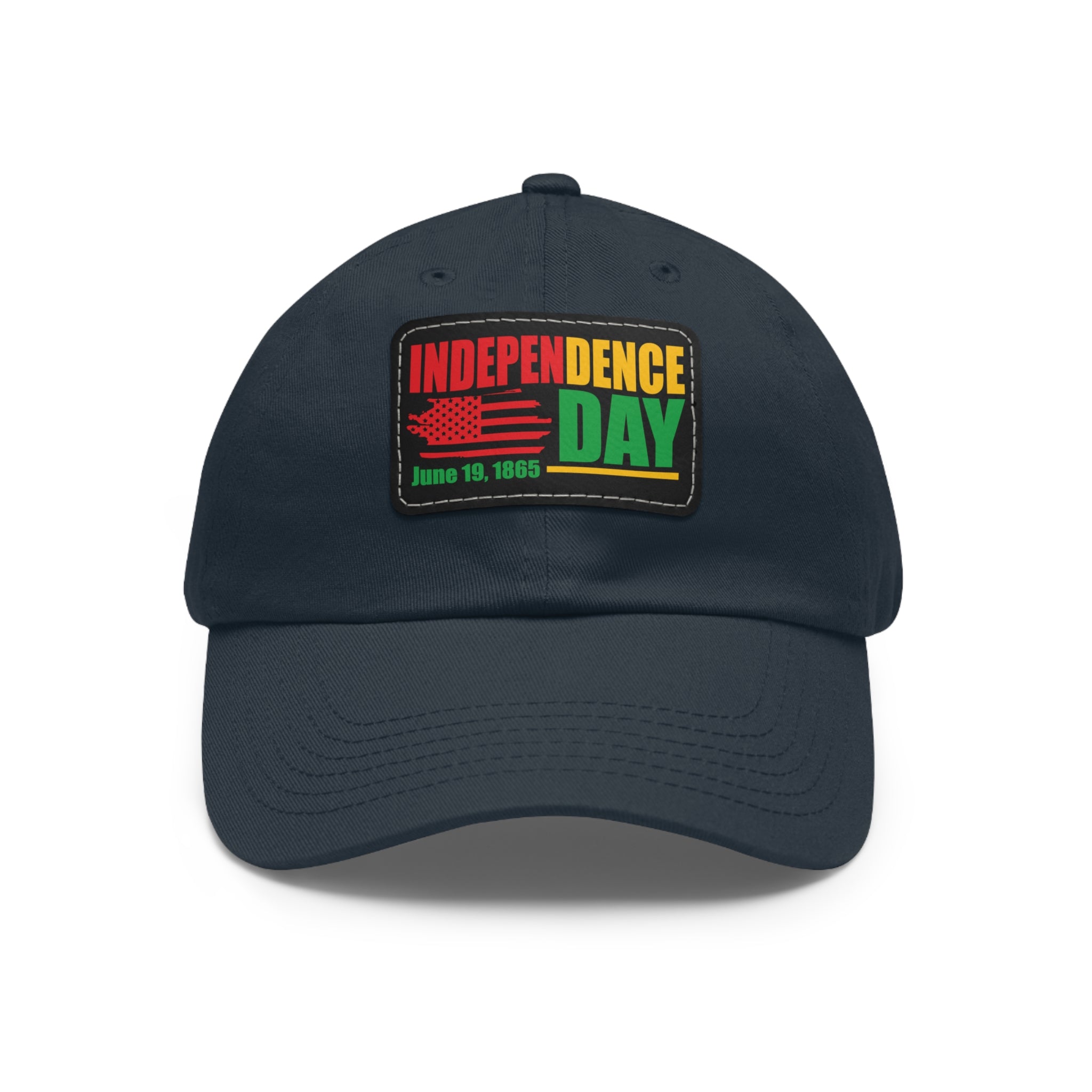 Cap with Leather Patch - (Independence Day June 19, 1865), One Size (FREE shipping within the U.S.)