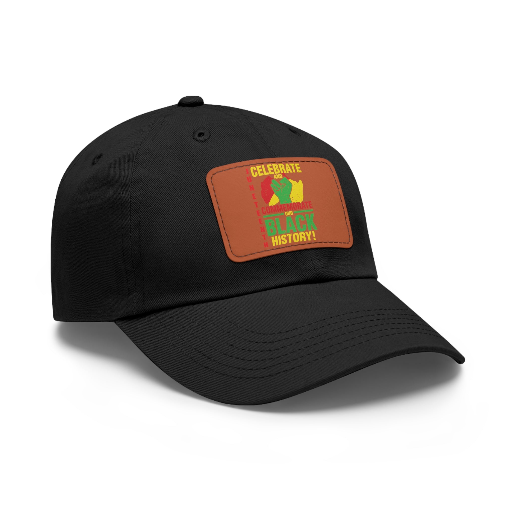 Cap with Leather Patch - (Celebrate and Commemorate Our Black History #2), One Size  (FREE shipping within the U.S.)