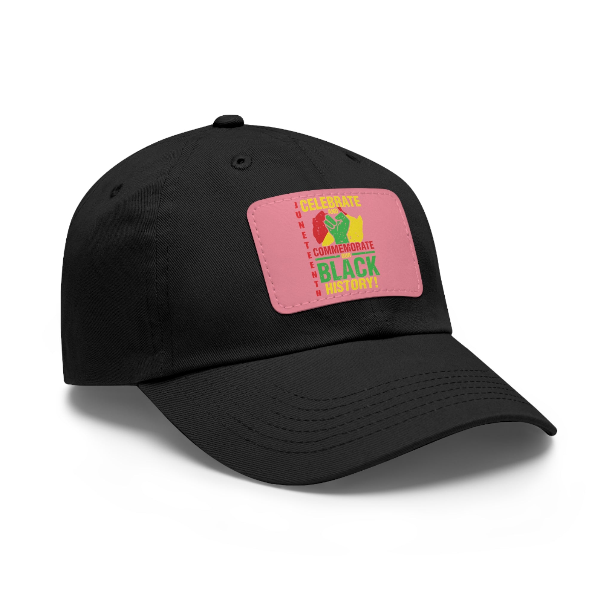 Cap with Leather Patch - (Celebrate and Commemorate Our Black History #2), One Size  (FREE shipping within the U.S.)