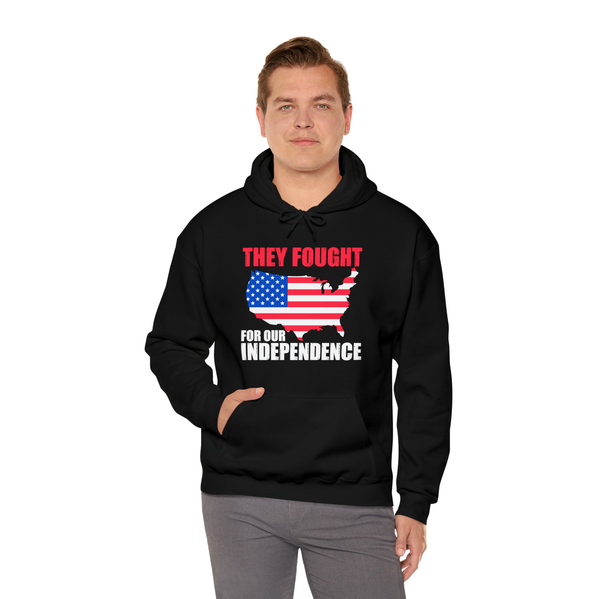 They Fought For Our Independence - Unisex Heavy Blend™ Hooded Sweatshirt (Printed Front & Back)