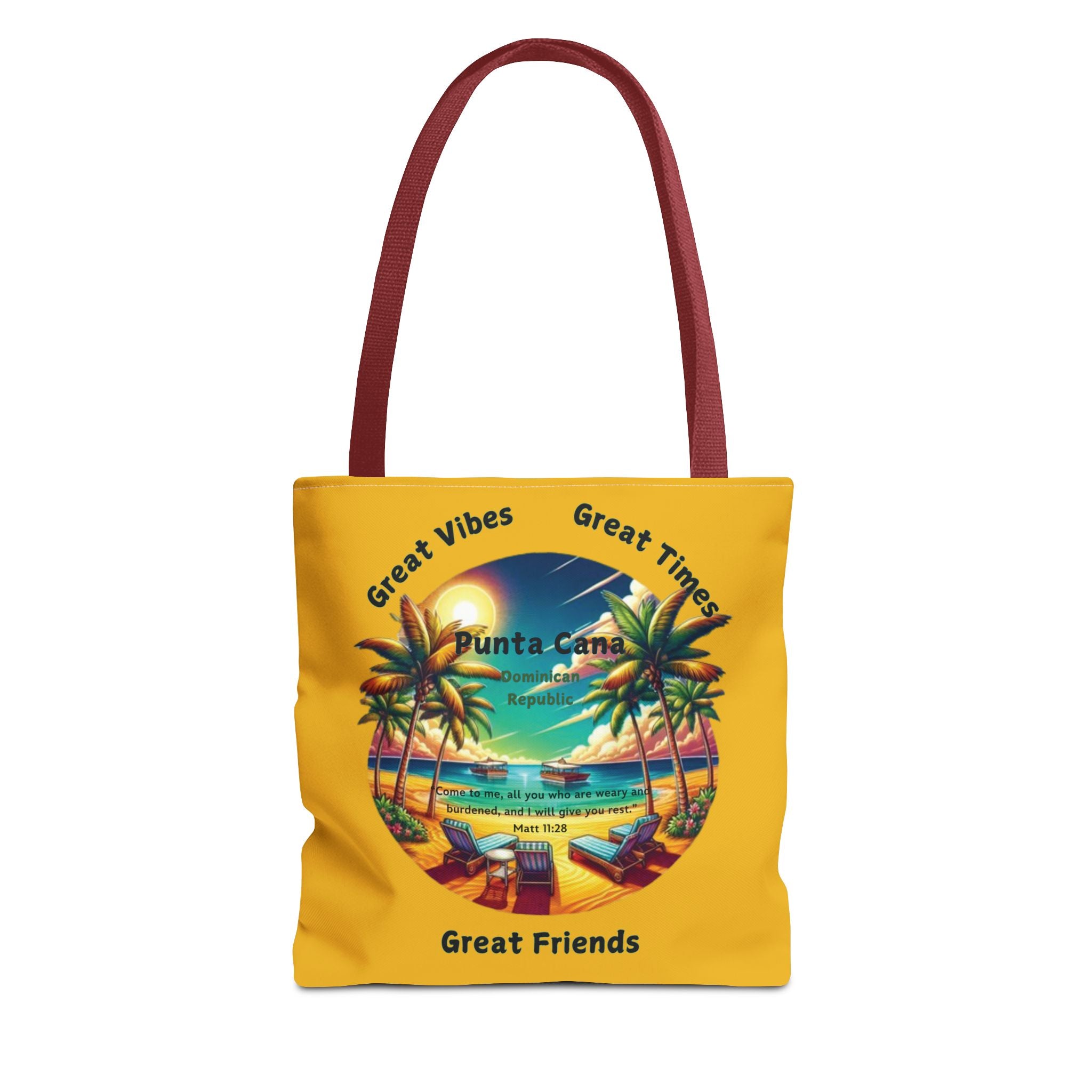 Yellow Custom Punta Cana Tote Bag (FREE SHIPPING WITHIN THE U.S.)