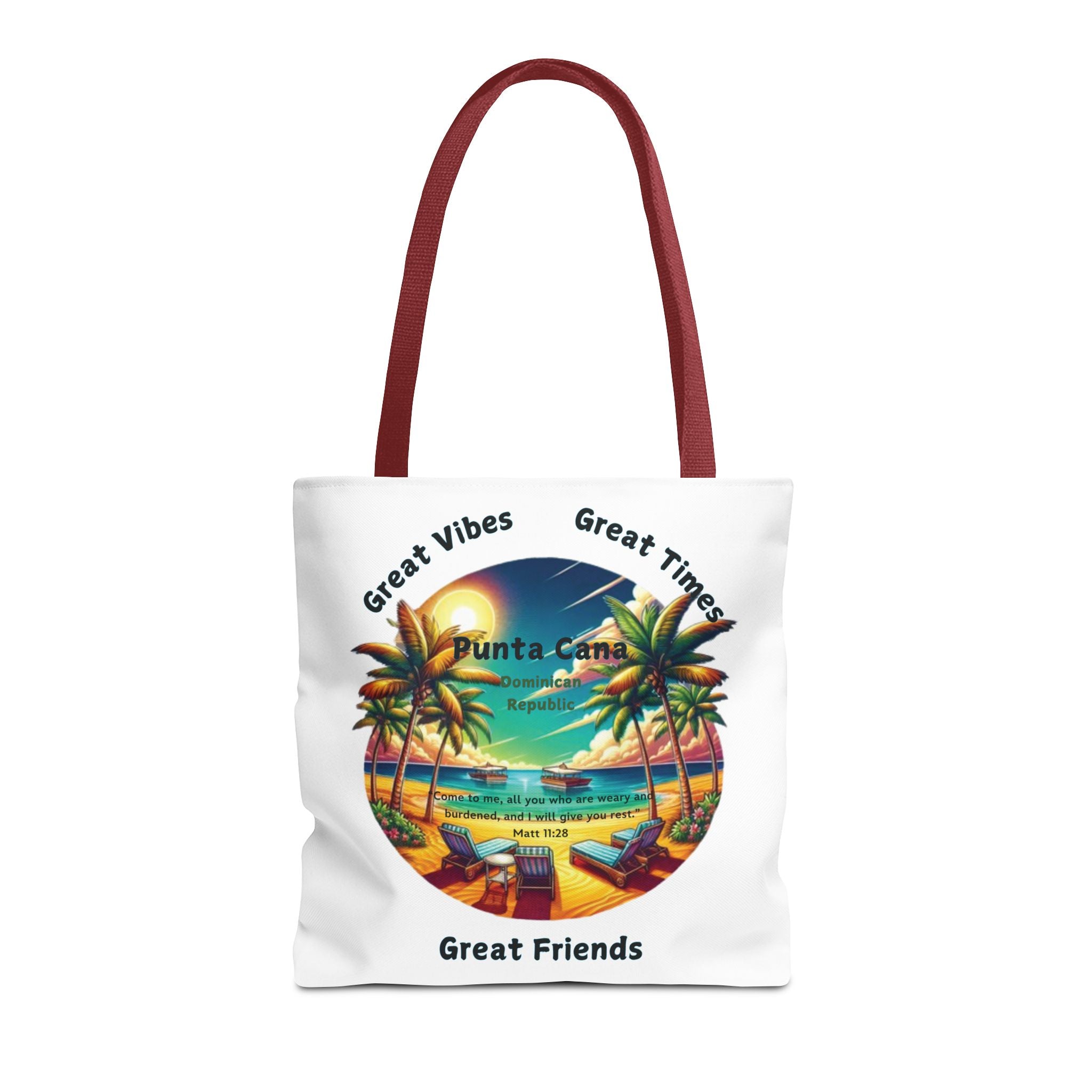 White Custom Punta Cana Tote Bag (FREE SHIPPING WITHIN THE U.S.)