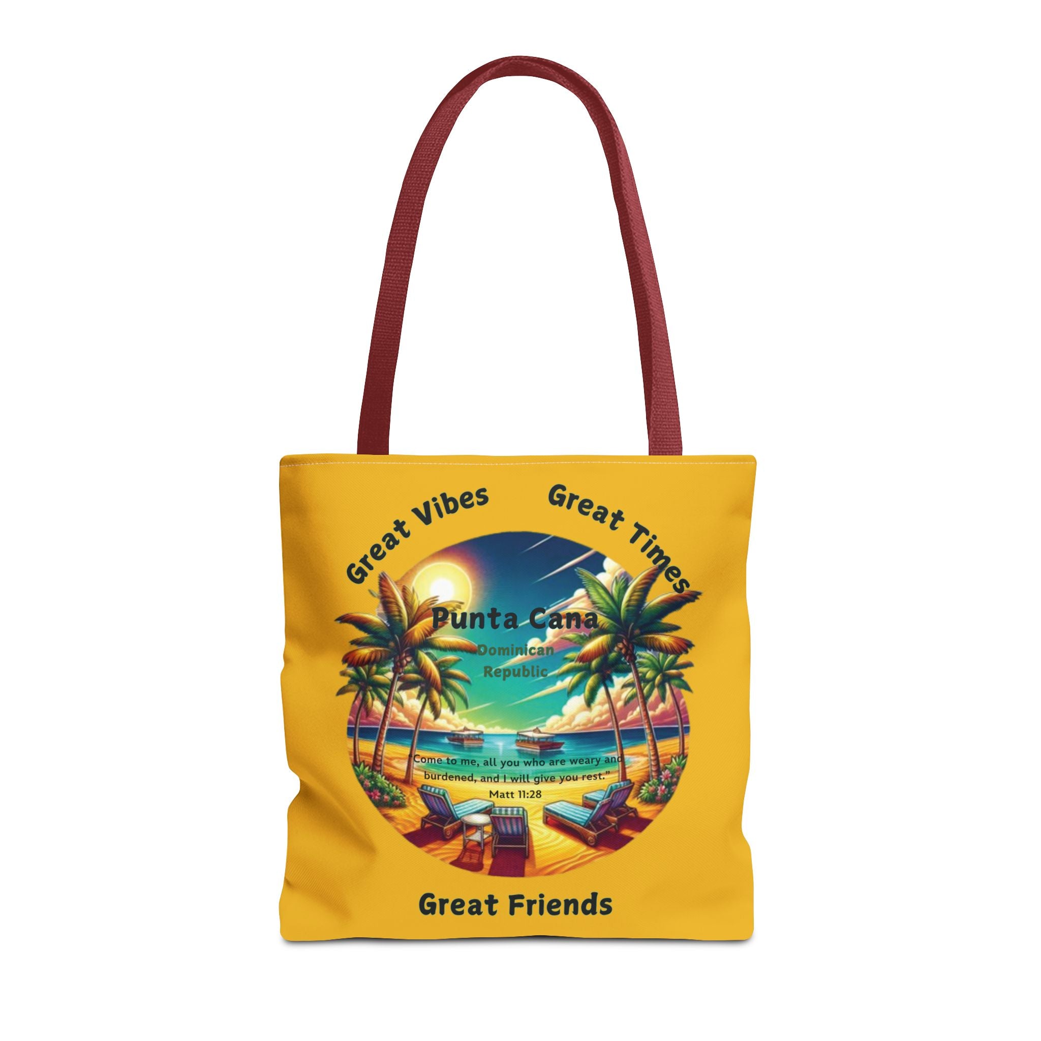 Yellow Custom Punta Cana Tote Bag (FREE SHIPPING WITHIN THE U.S.)