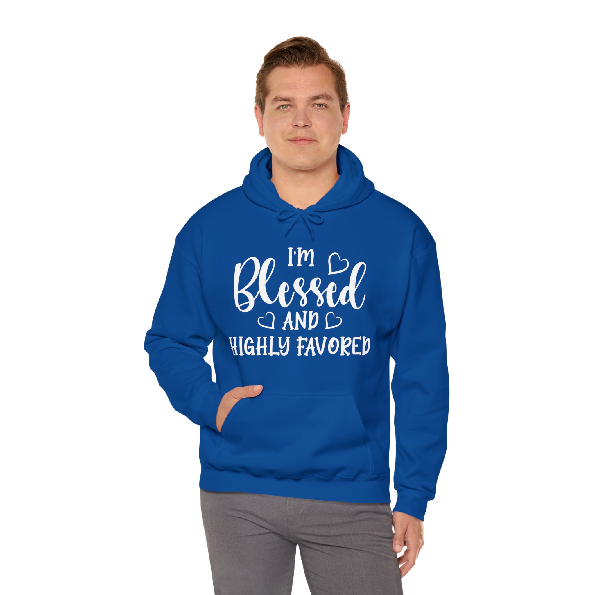 I'm Blessed And Highly Favored - Unisex Heavy Blend™ Hooded Sweatshirt (Printed Front)