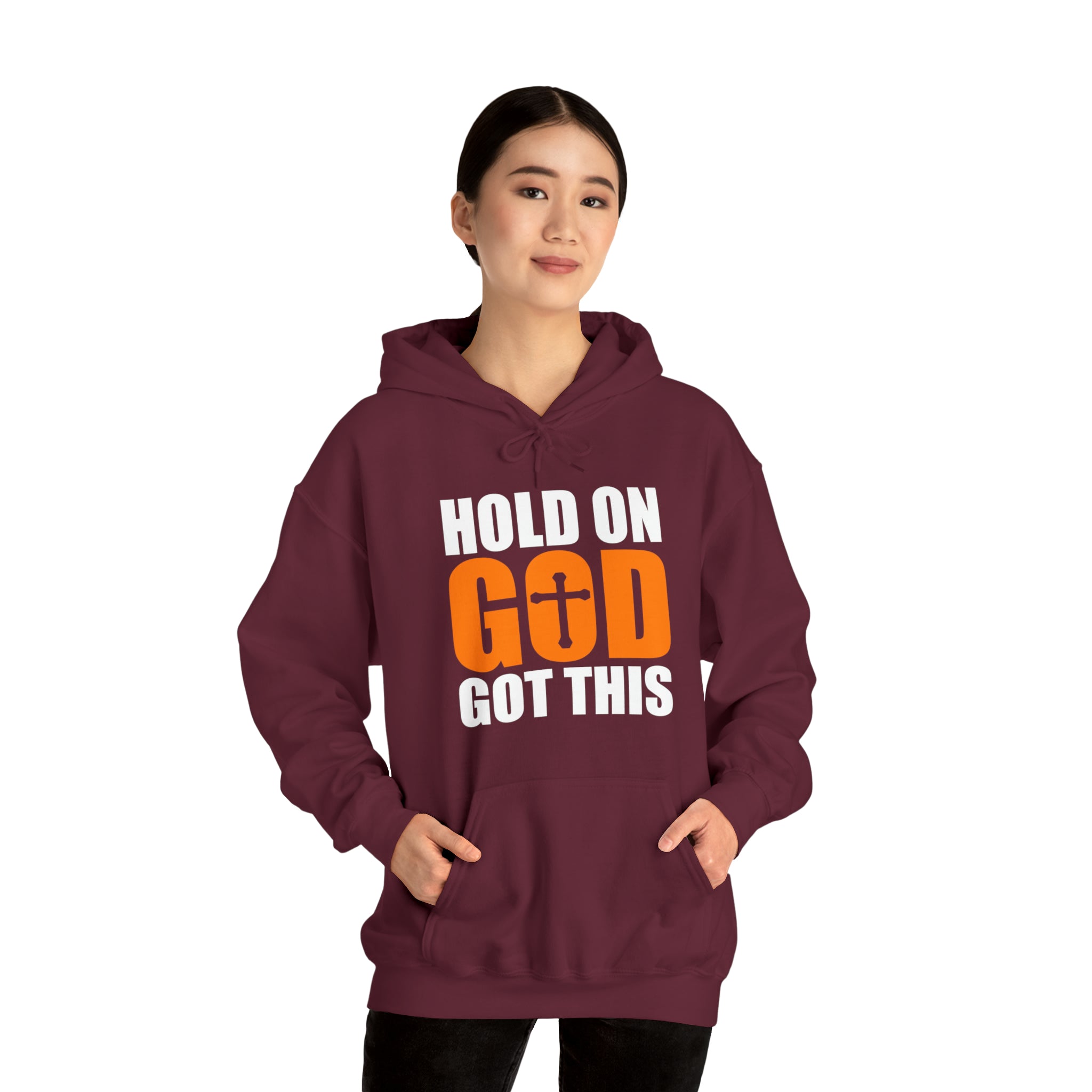 Hold On God Got This - Unisex Heavy Blend™ Hooded Sweatshirt (Printed Front & Back)