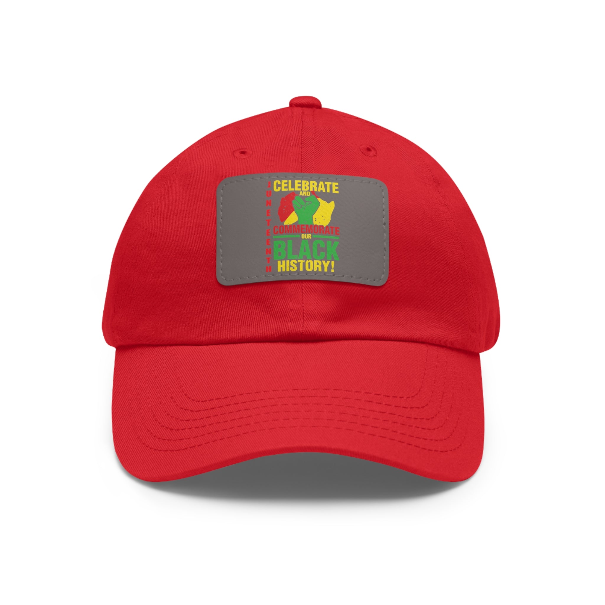 Cap with Leather Patch - (Celebrate and Commemorate Our Black History #2), One Size  (FREE shipping within the U.S.)