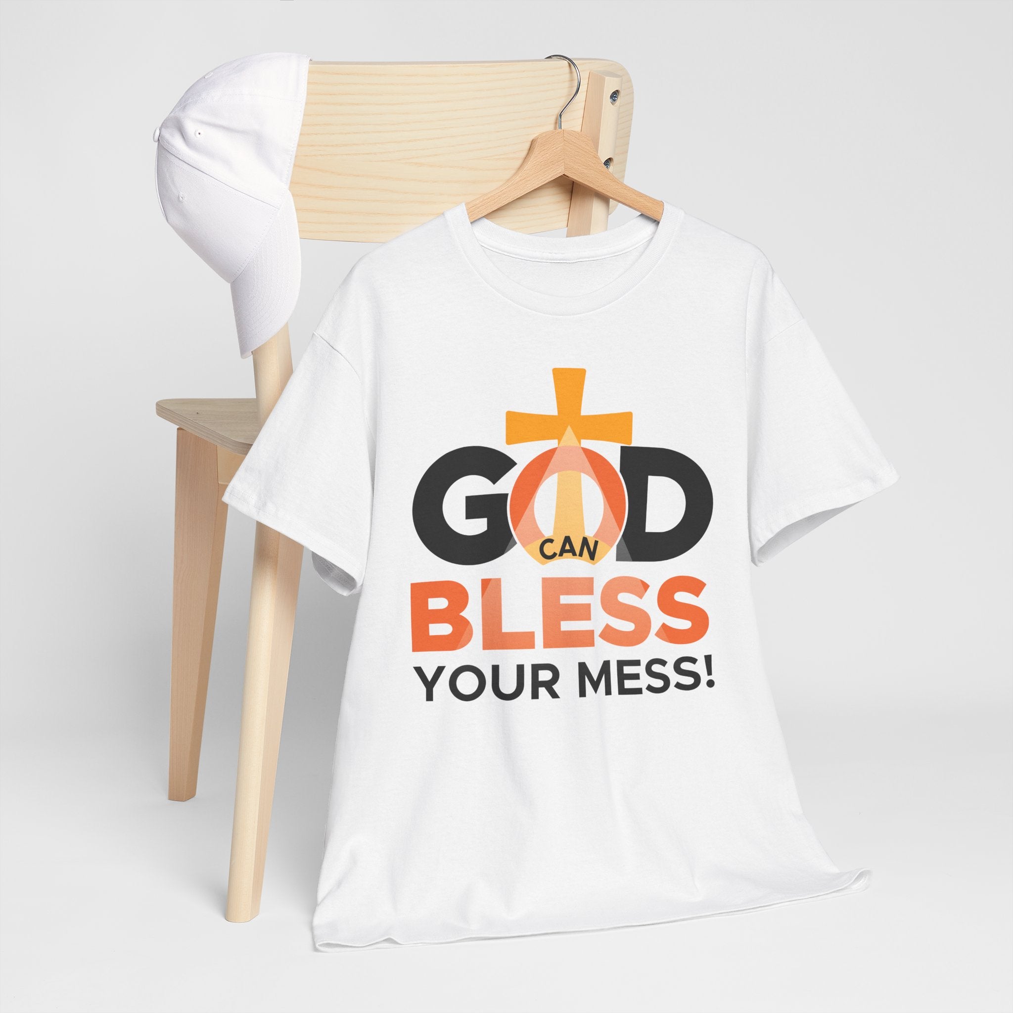 God Can Bless Your Mess - Unisex Heavy Cotton Tee (FREE SHIPPING WITHIN THE U.S.)