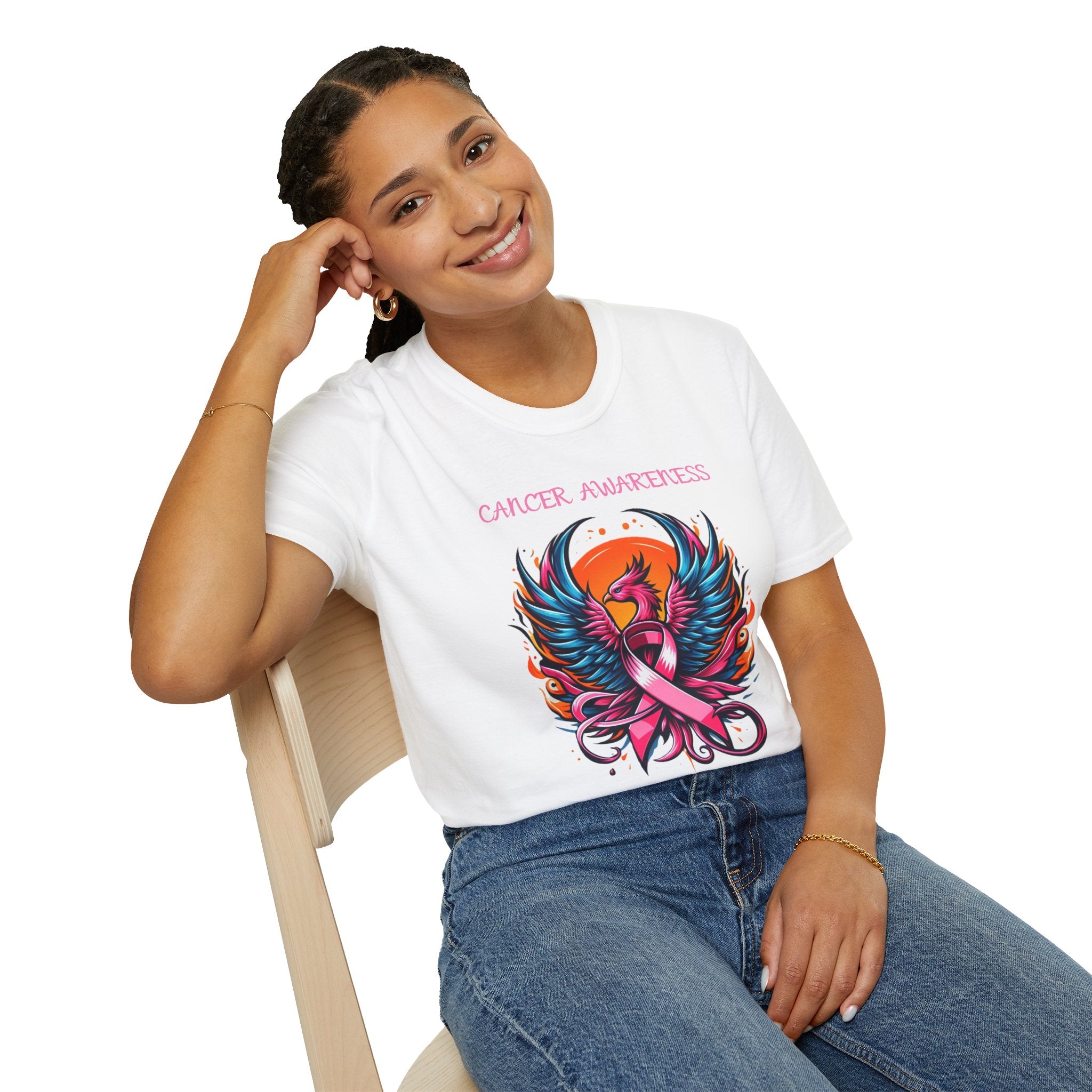 Phoenix of Hope - Cancer Awareness 1 - Unisex Softstyle T-Shirt (FREE SHIPPING WITHIN THE U.S.)