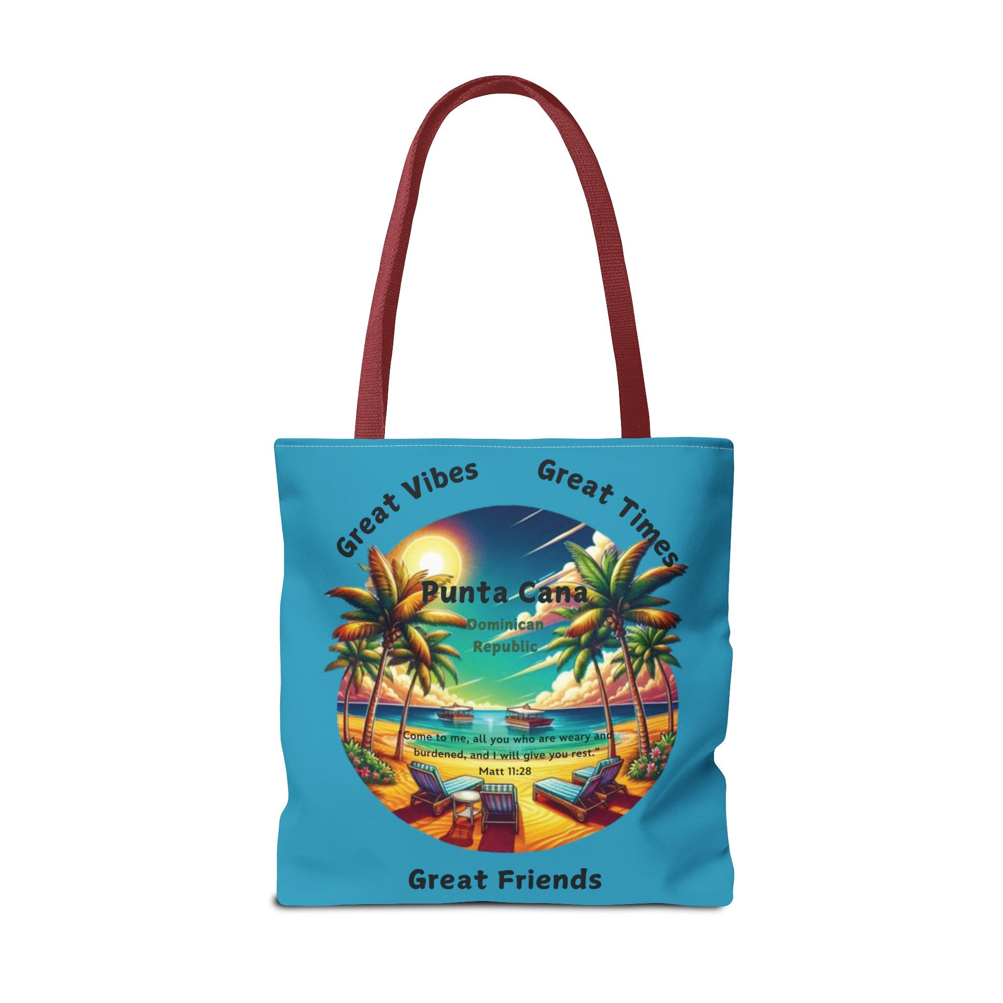 Torquoise Custom Punta Cana Tote Bag (FREE SHIPPING WITHIN THE U.S.)