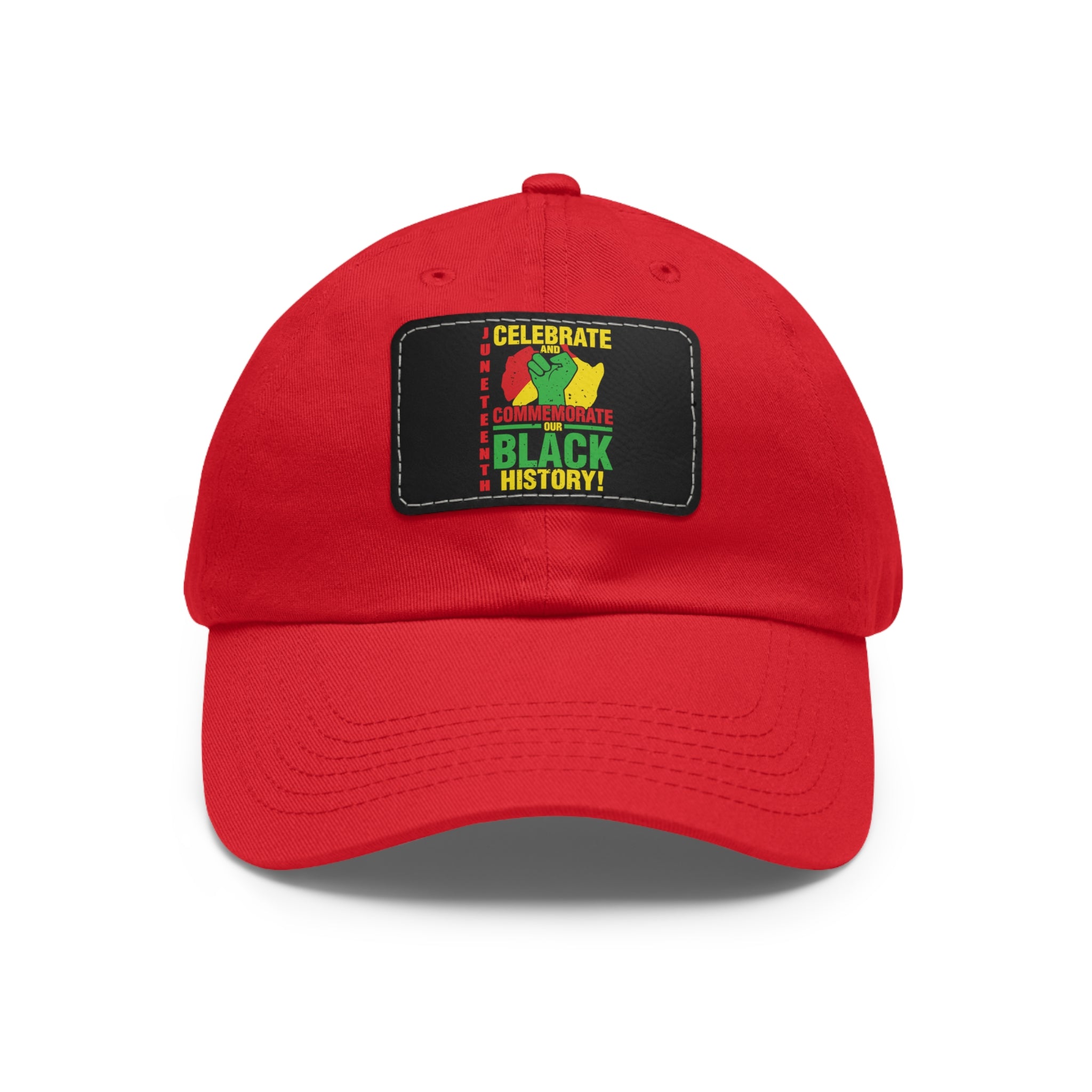 Cap with Leather Patch - (Celebrate and Commemorate Our Black History #2), One Size  (FREE shipping within the U.S.)