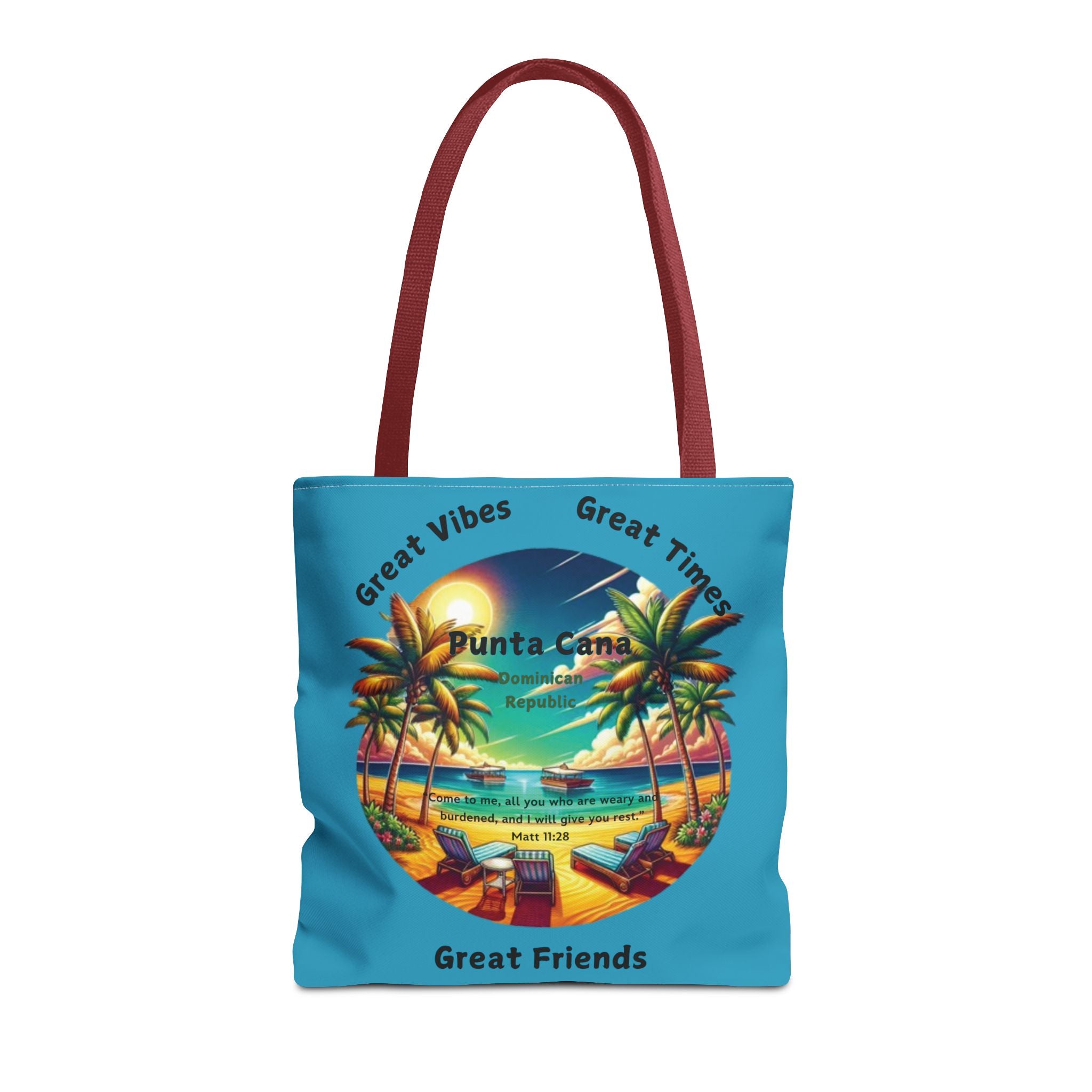 Torquoise Custom Punta Cana Tote Bag (FREE SHIPPING WITHIN THE U.S.)