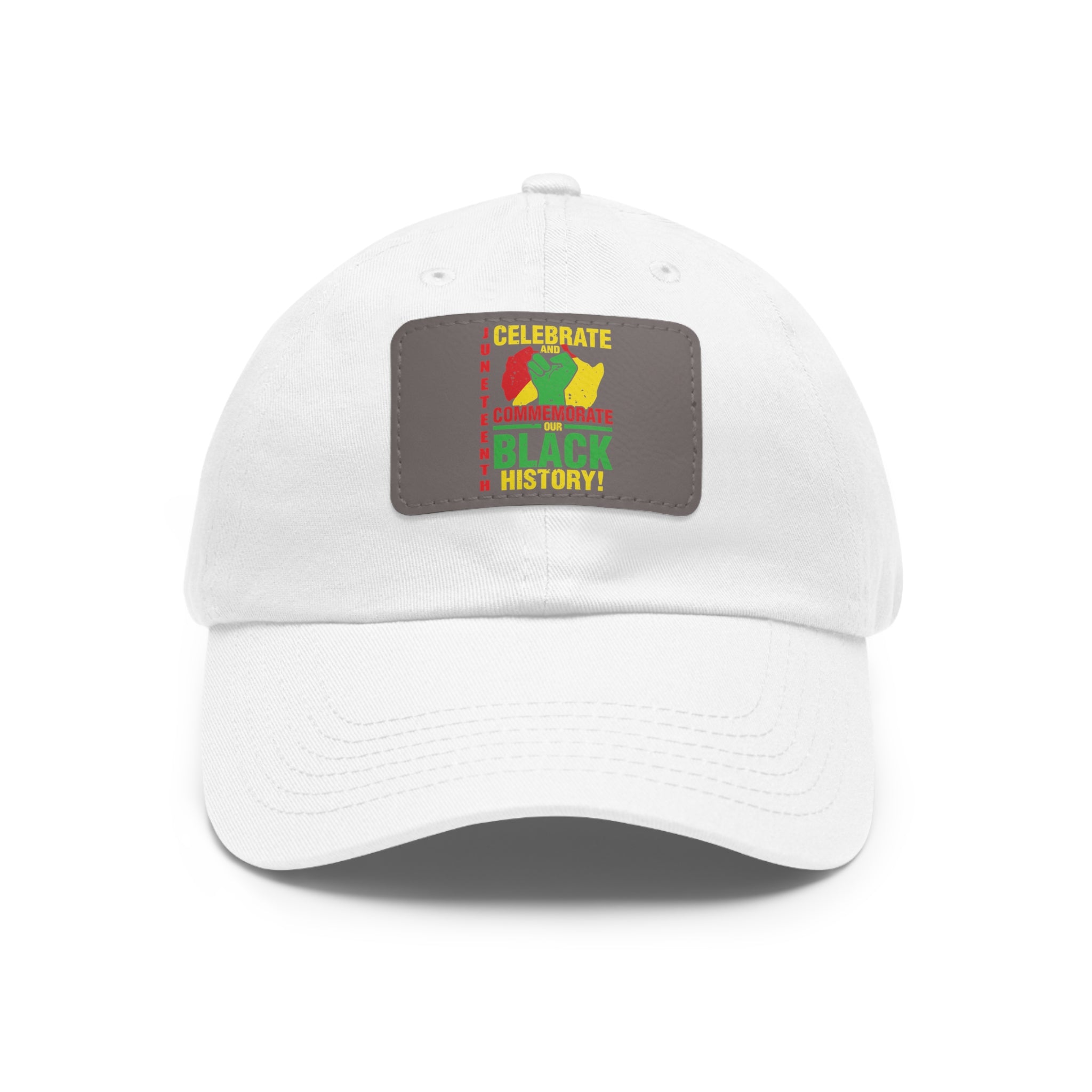 Cap with Leather Patch - (Celebrate and Commemorate Our Black History #2), One Size  (FREE shipping within the U.S.)