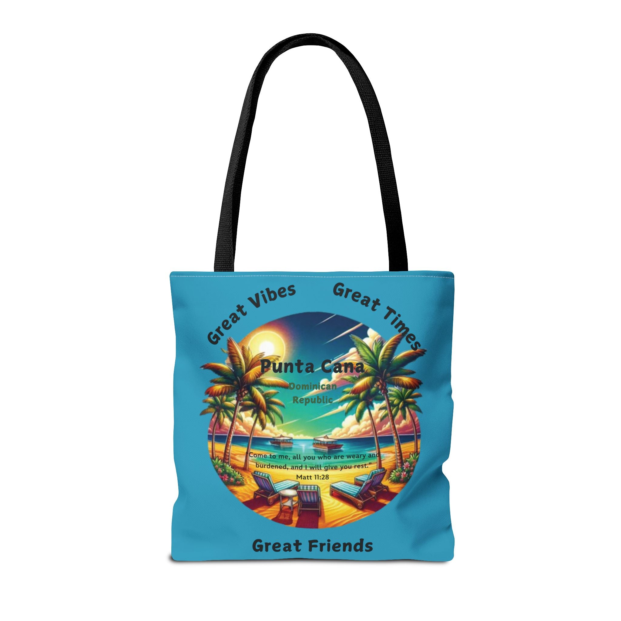 Torquoise Custom Punta Cana Tote Bag (FREE SHIPPING WITHIN THE U.S.)