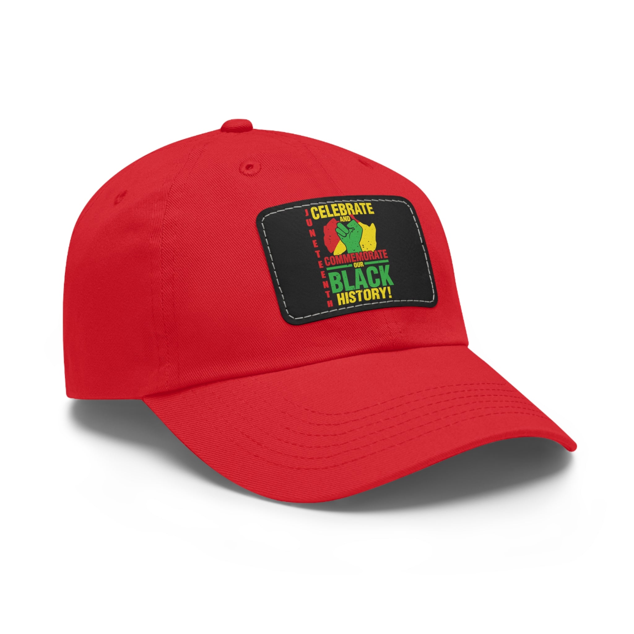 Cap with Leather Patch - (Celebrate and Commemorate Our Black History #2), One Size  (FREE shipping within the U.S.)