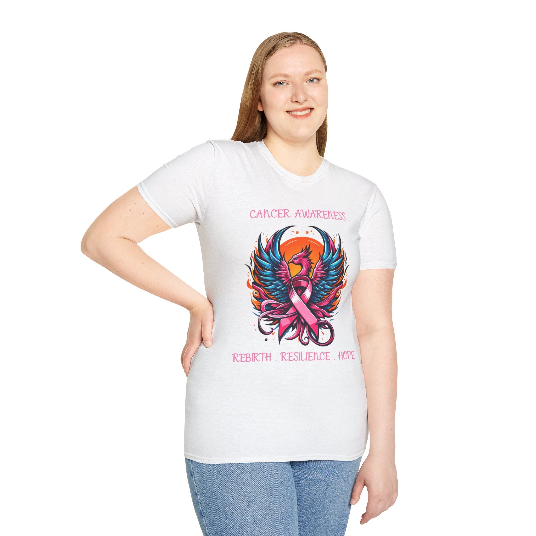 Phoenix of Hope - Cancer Awareness 1 - Unisex Softstyle T-Shirt (FREE SHIPPING WITHIN THE U.S.)