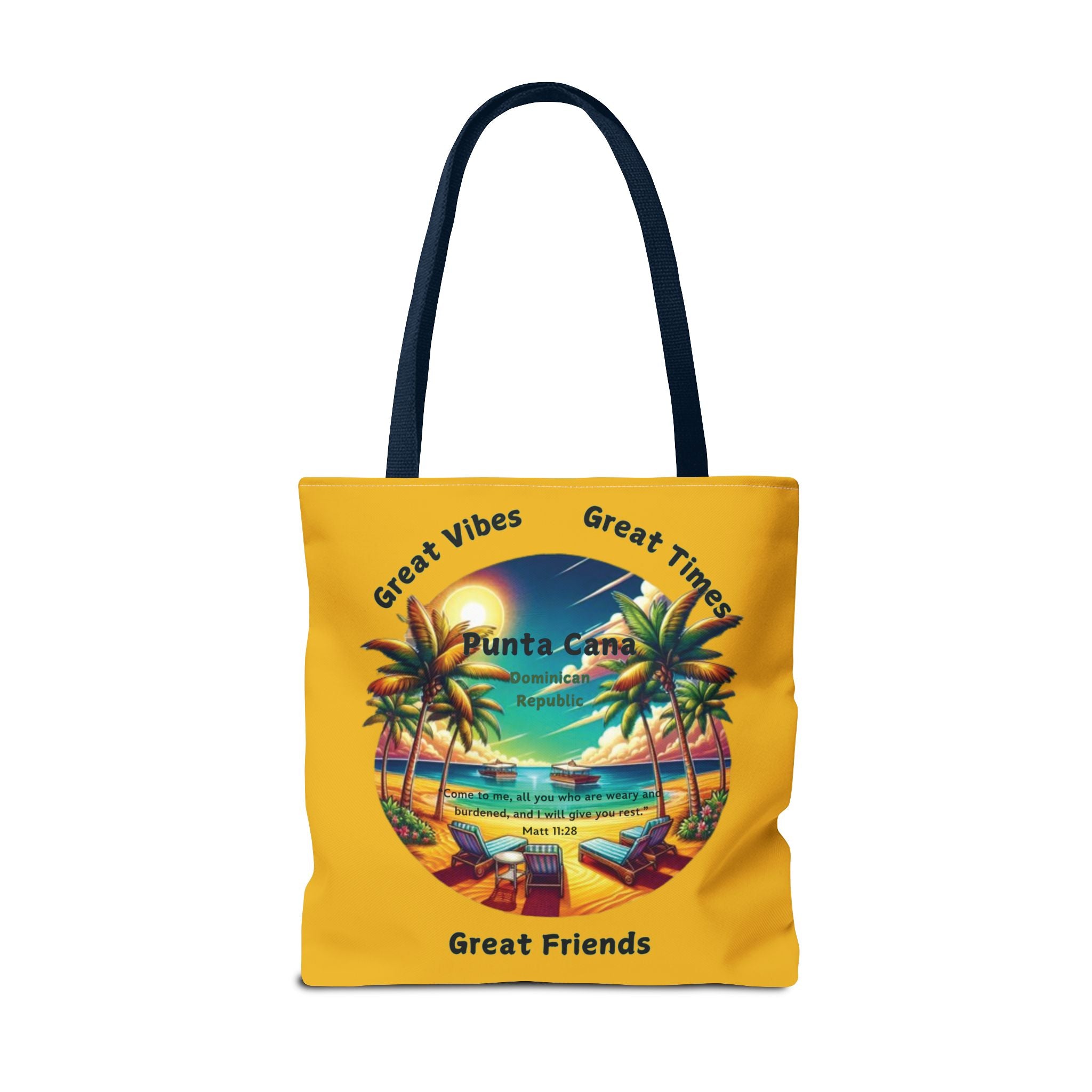 Yellow Custom Punta Cana Tote Bag (FREE SHIPPING WITHIN THE U.S.)