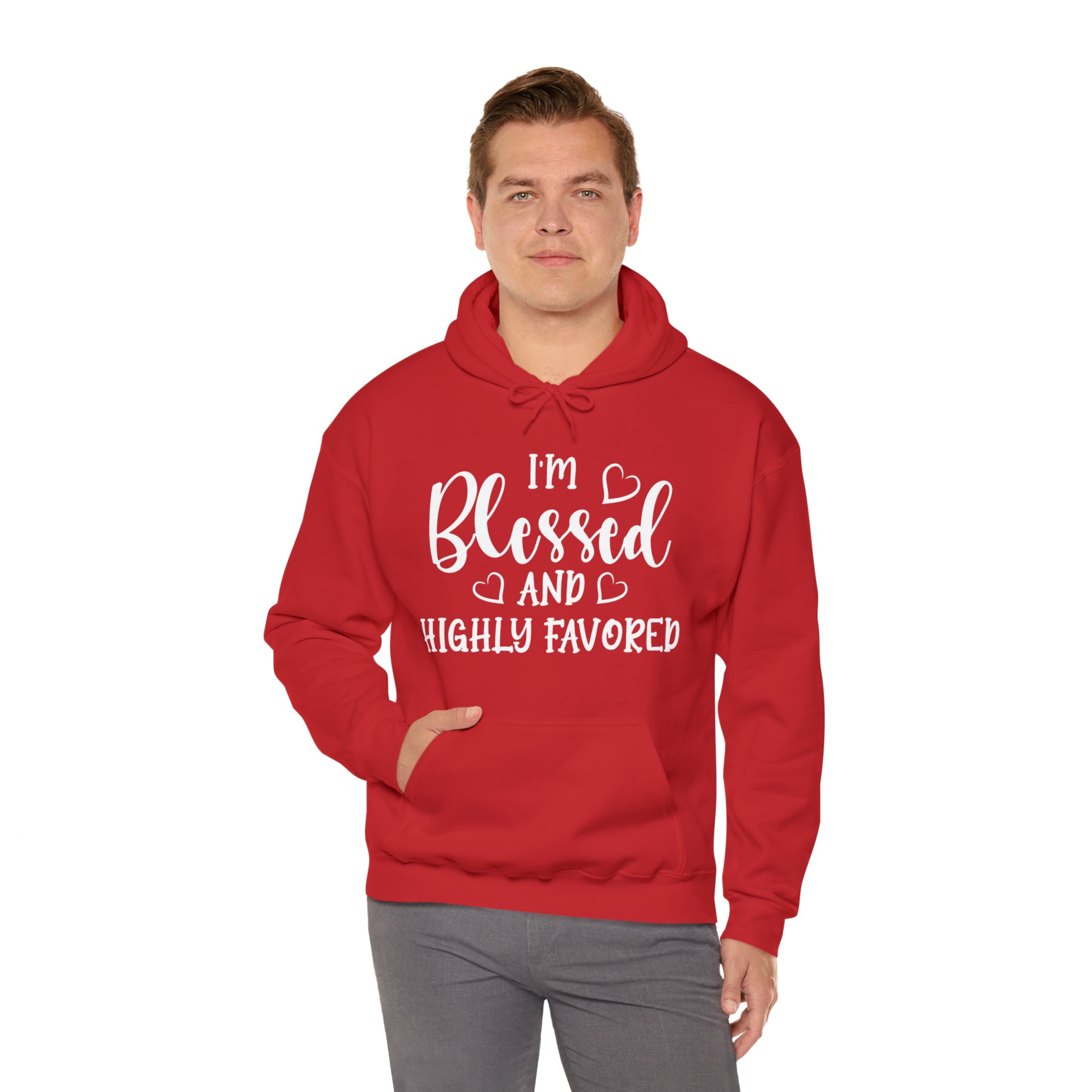 I'm Blessed And Highly Favored - Unisex Heavy Blend™ Hooded Sweatshirt (Printed Front)