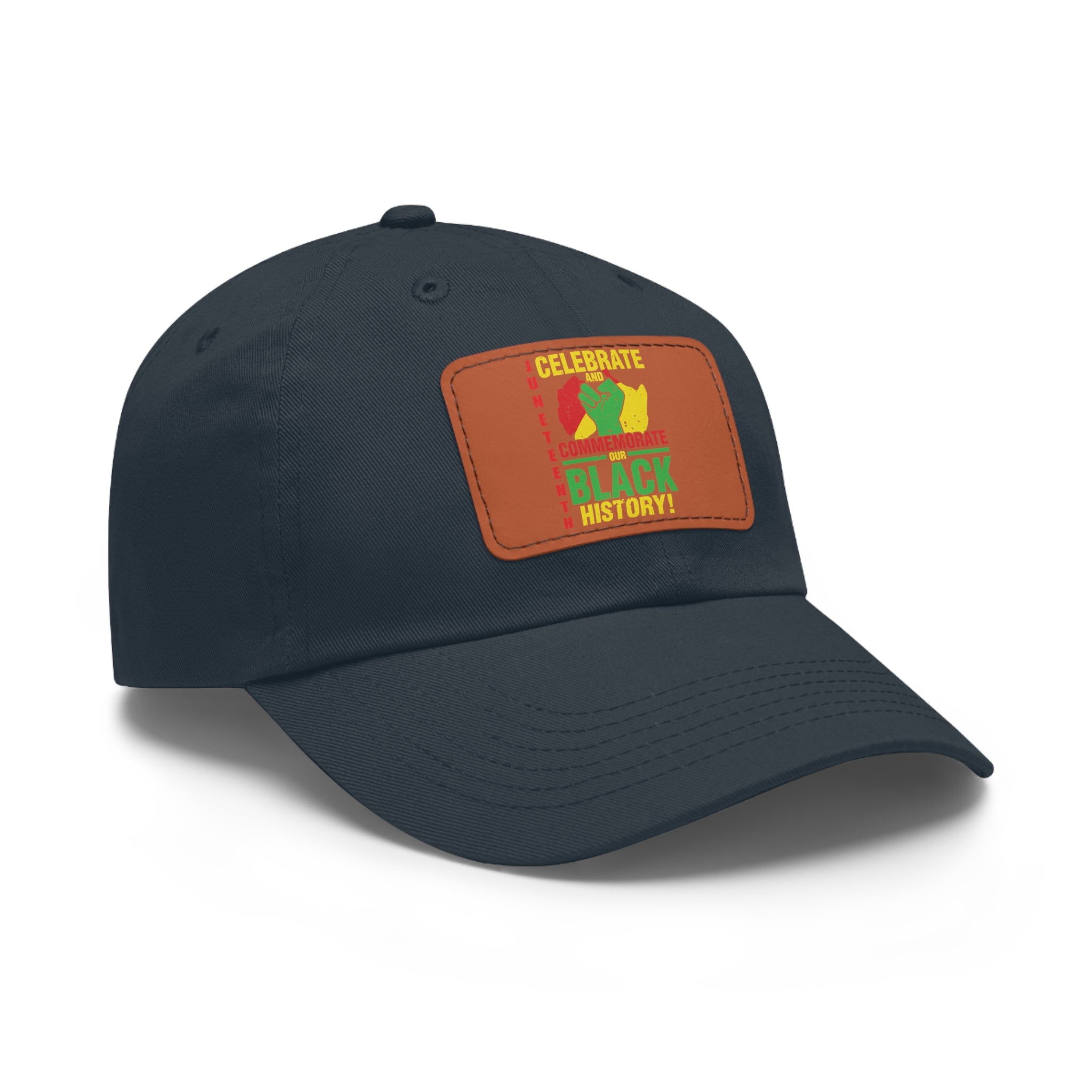 Cap with Leather Patch - (Celebrate and Commemorate Our Black History #2), One Size  (FREE shipping within the U.S.)