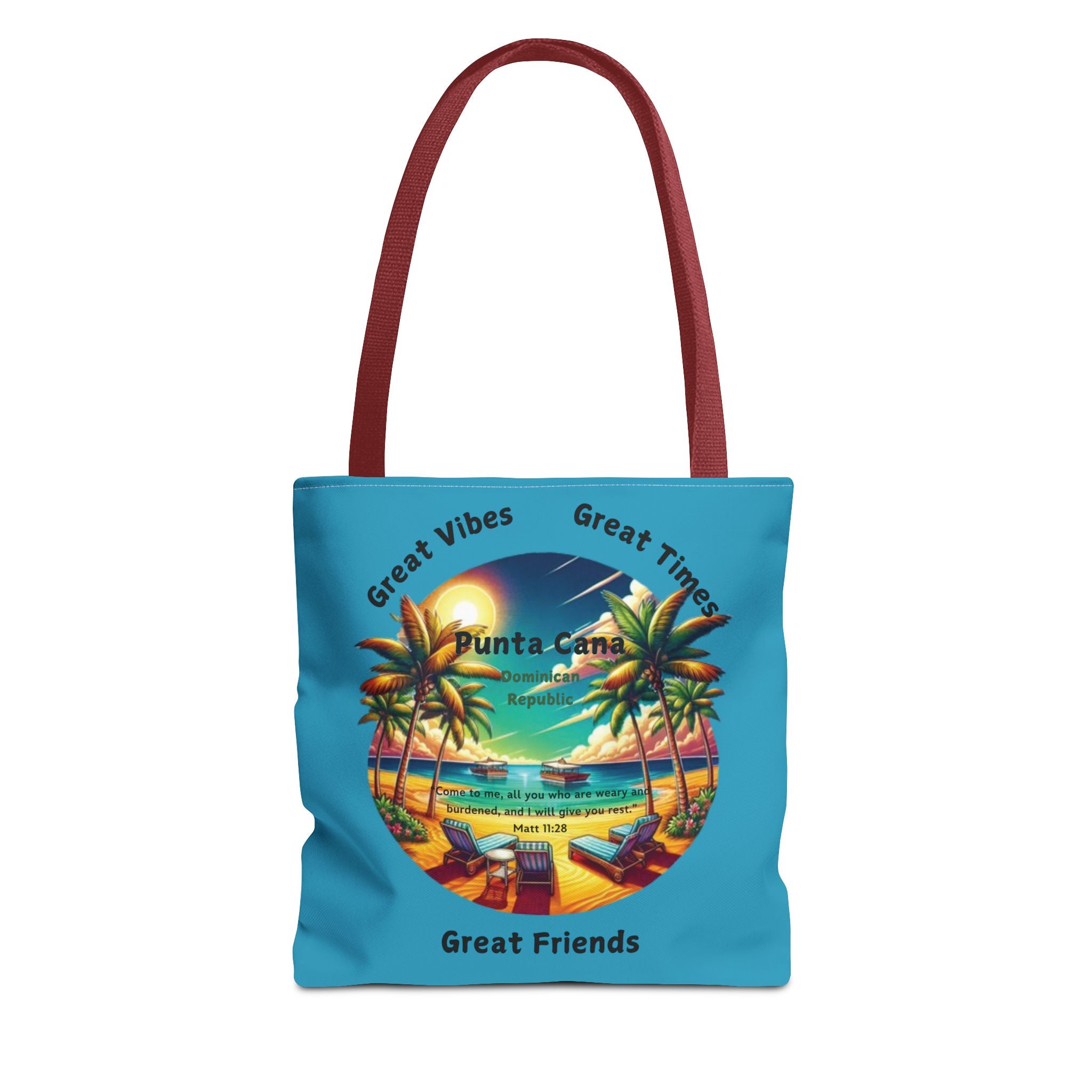 Torquoise Custom Punta Cana Tote Bag (FREE SHIPPING WITHIN THE U.S.)