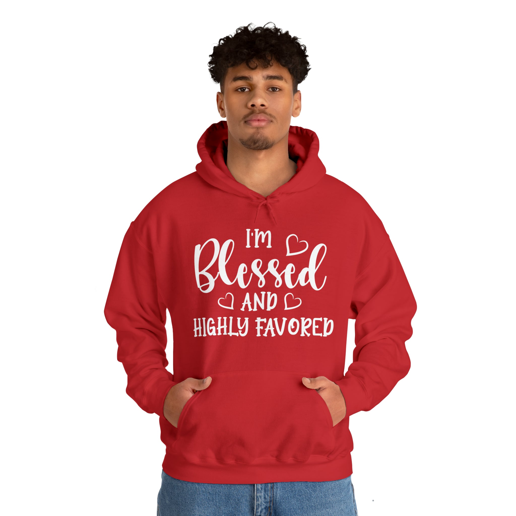 I'm Blessed And Highly Favored - Unisex Heavy Blend™ Hooded Sweatshirt (Printed Front)