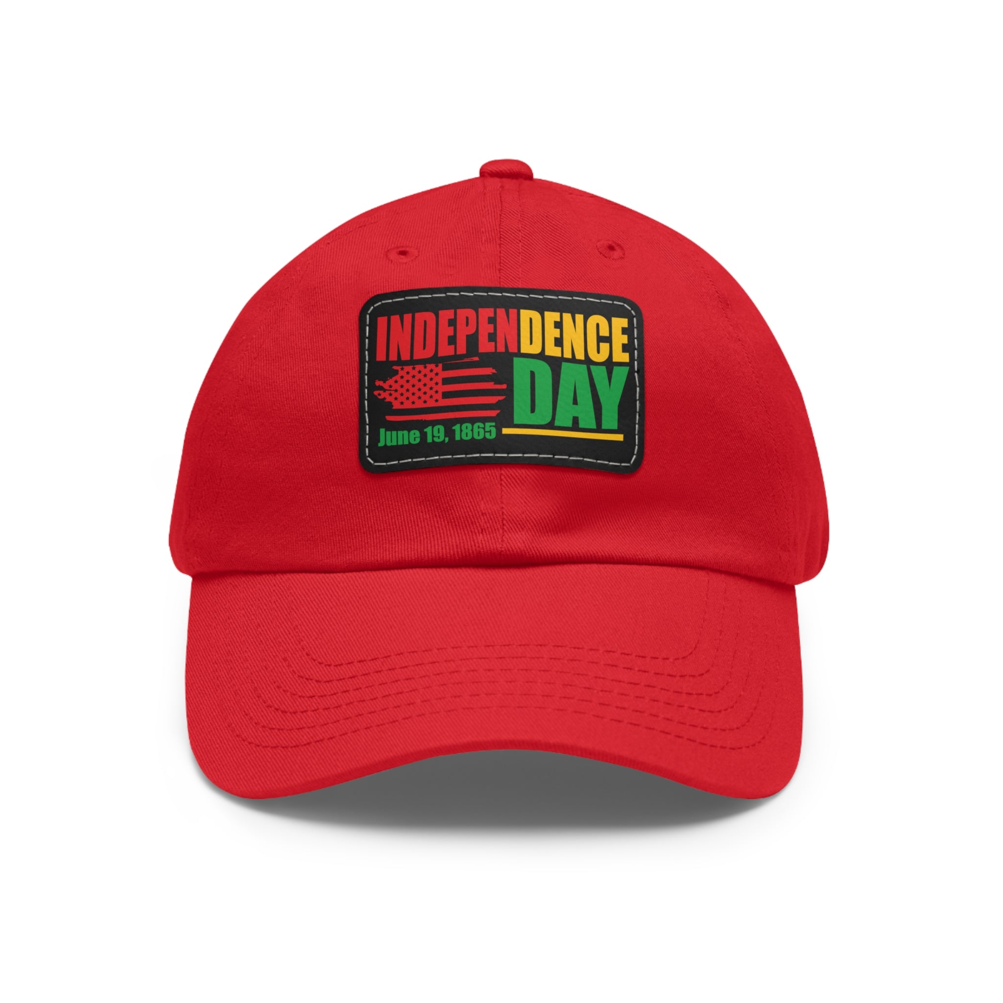 Cap with Leather Patch - (Independence Day June 19, 1865), One Size (FREE shipping within the U.S.)