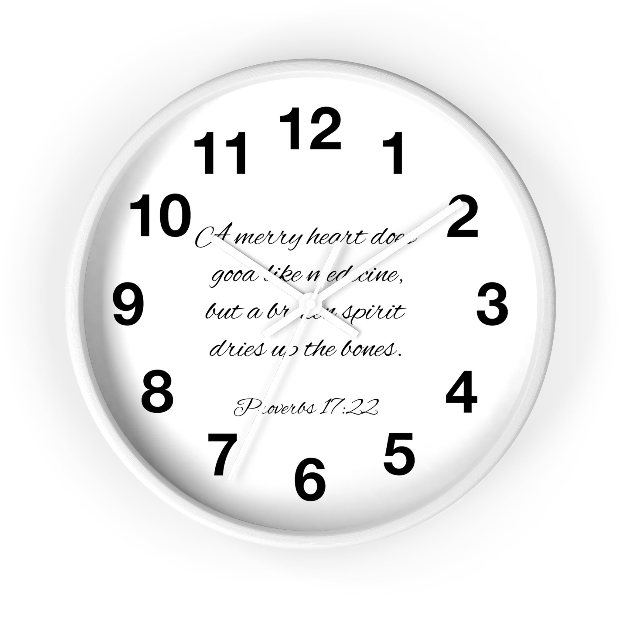 Bible Verse Wall Clock - Proverbs 17:22 (FREE SHIPPING IN THE U.S.)