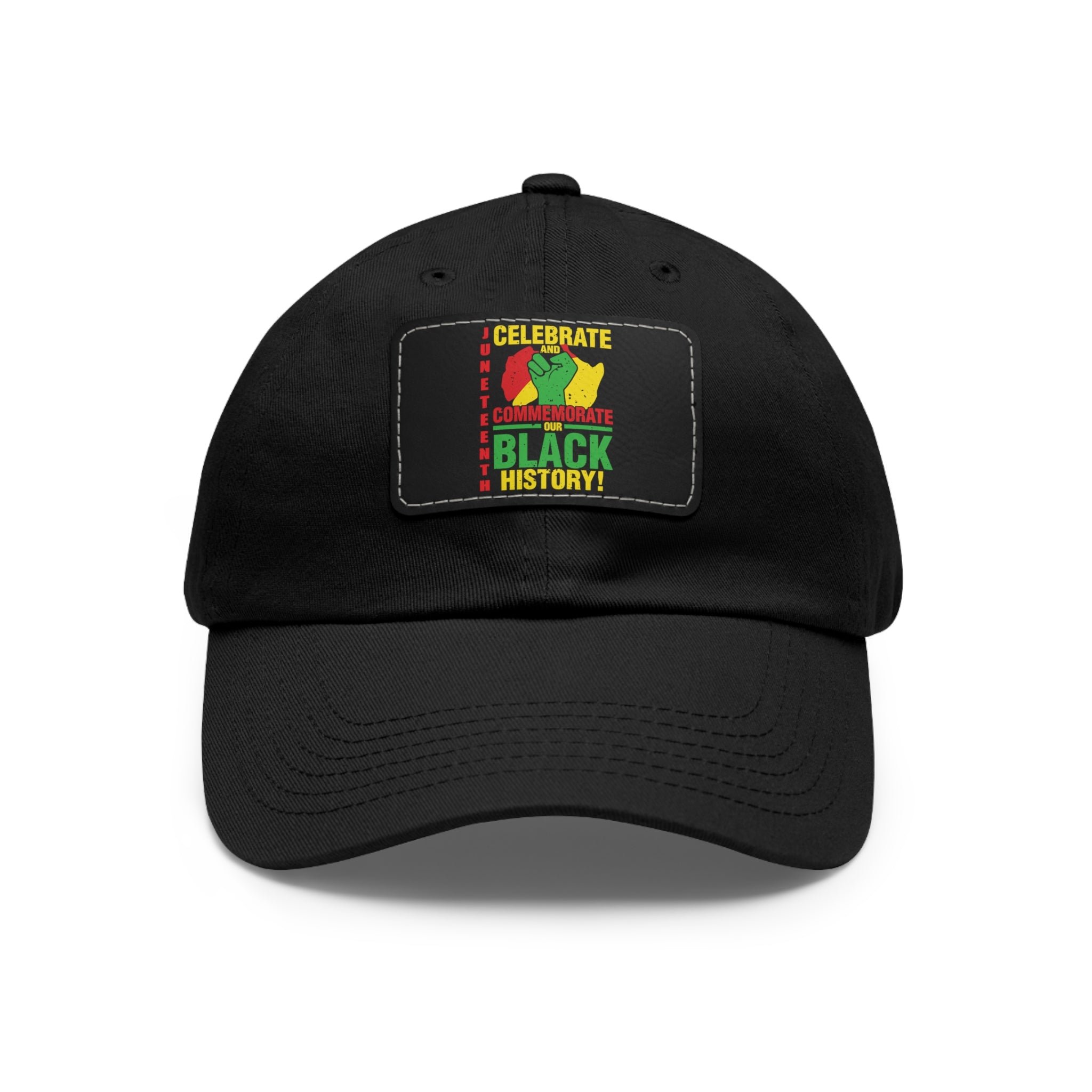 Cap with Leather Patch - (Celebrate and Commemorate Our Black History #2), One Size  (FREE shipping within the U.S.)