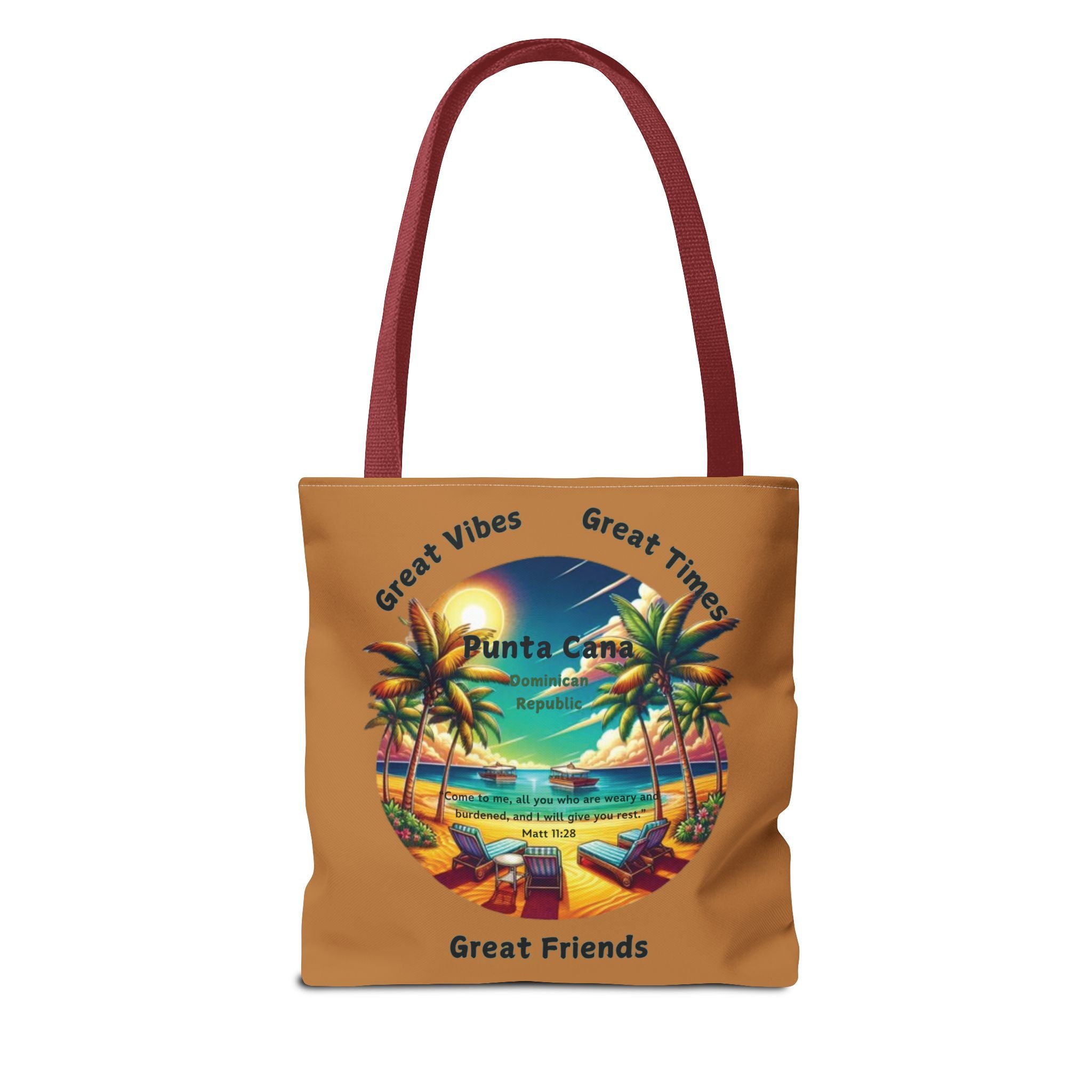 Brown Custom Punta Cana Tote Bag (FREE SHIPPING WITHIN THE U.S.)