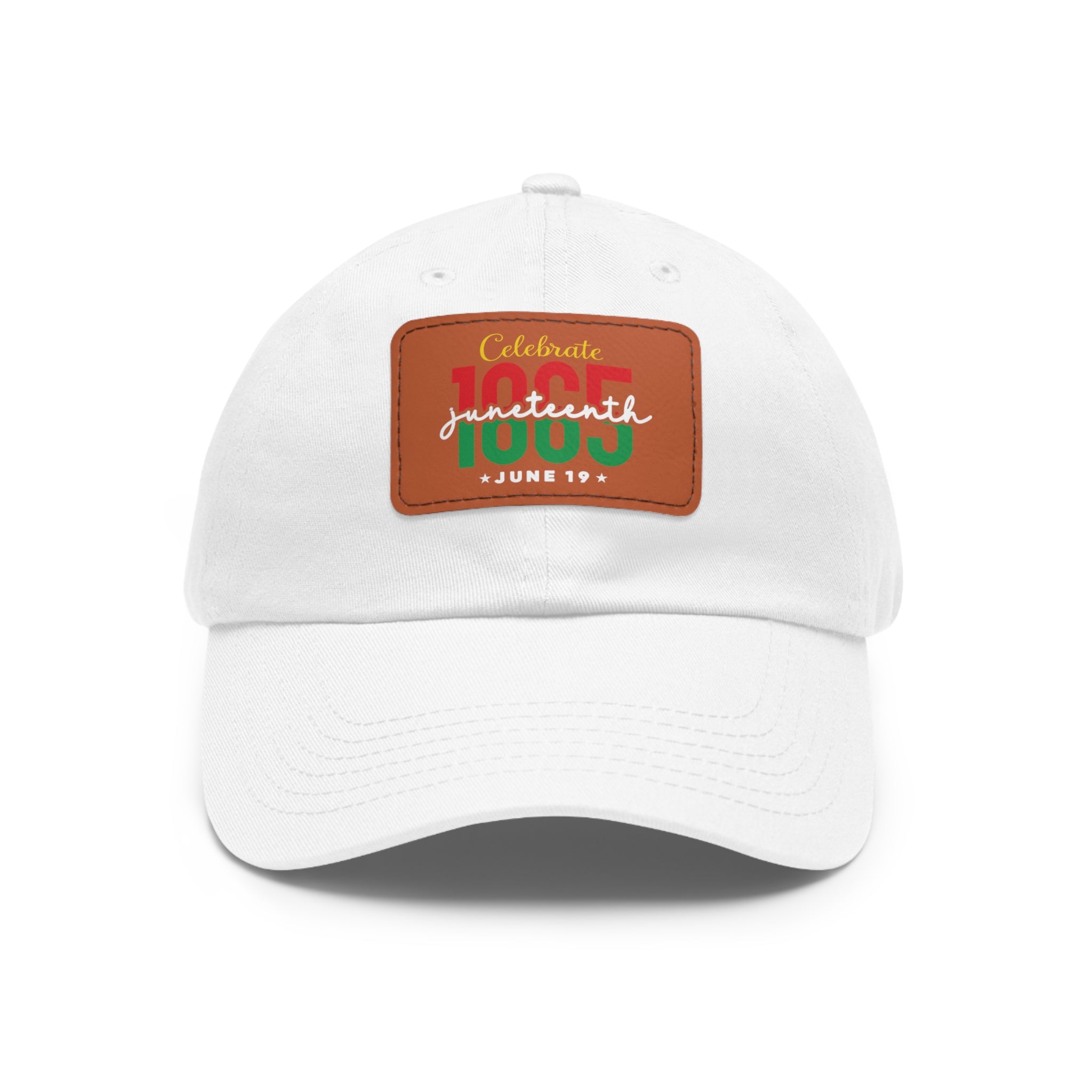 Cap with Leather Patch - (Juneteenth - Celebrate June 19, 1865), One Size (FREE shipping within the U.S.)