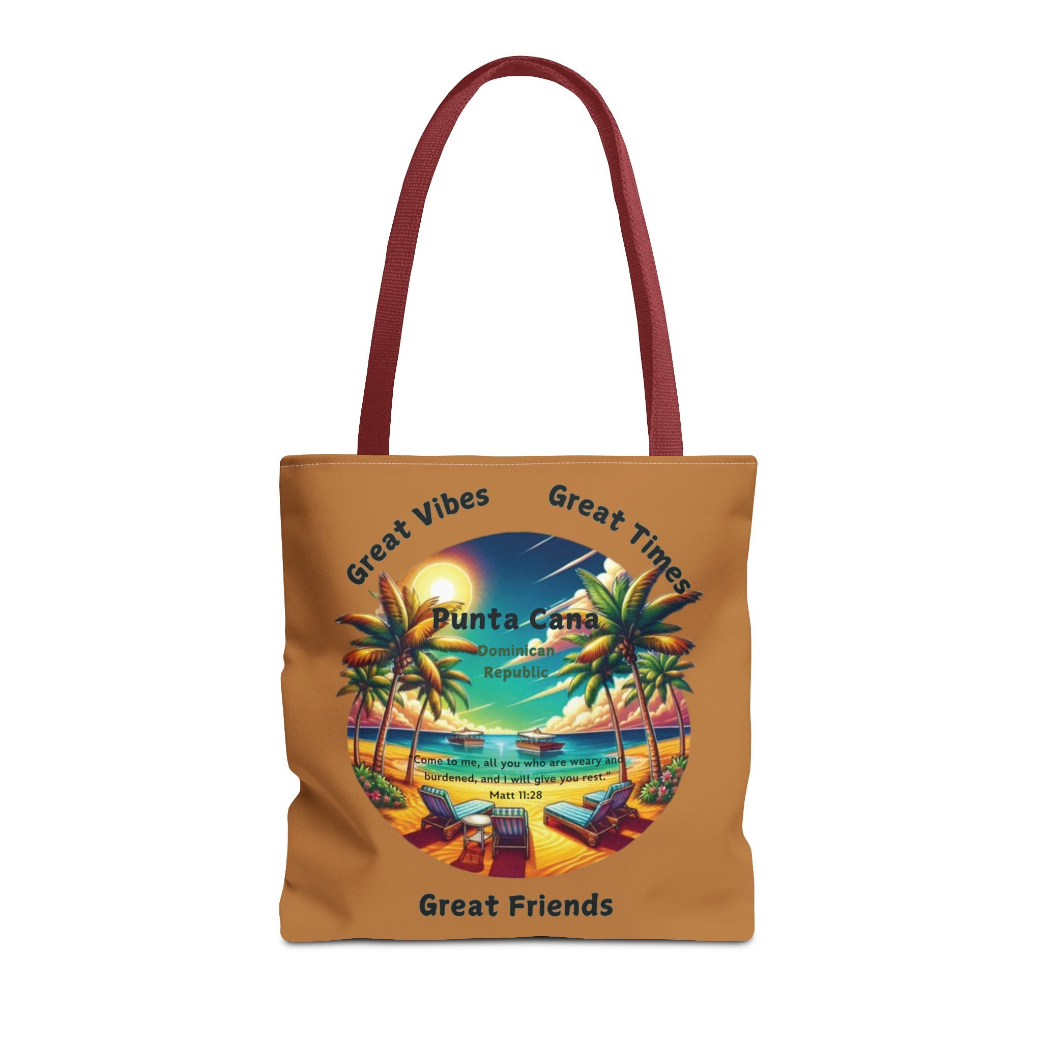 Brown Custom Punta Cana Tote Bag (FREE SHIPPING WITHIN THE U.S.)