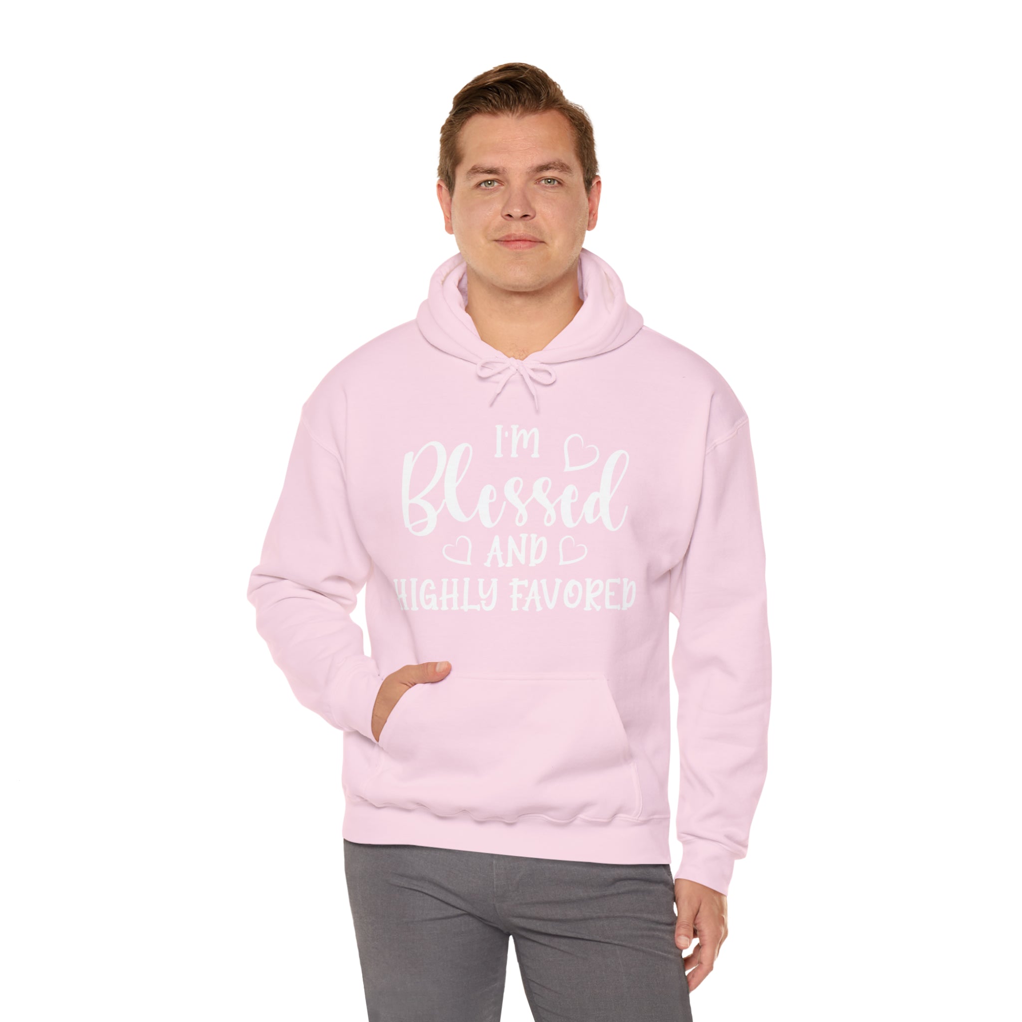 I'm Blessed And Highly Favored - Unisex Heavy Blend™ Hooded Sweatshirt (Printed Front)