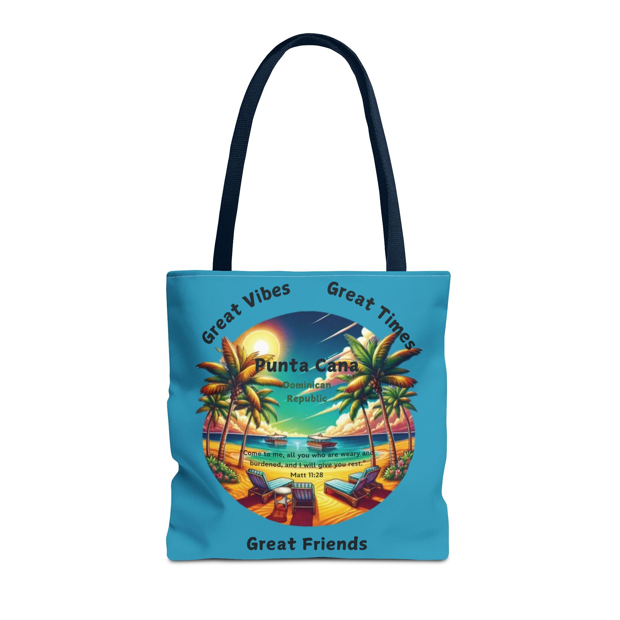 Torquoise Custom Punta Cana Tote Bag (FREE SHIPPING WITHIN THE U.S.)