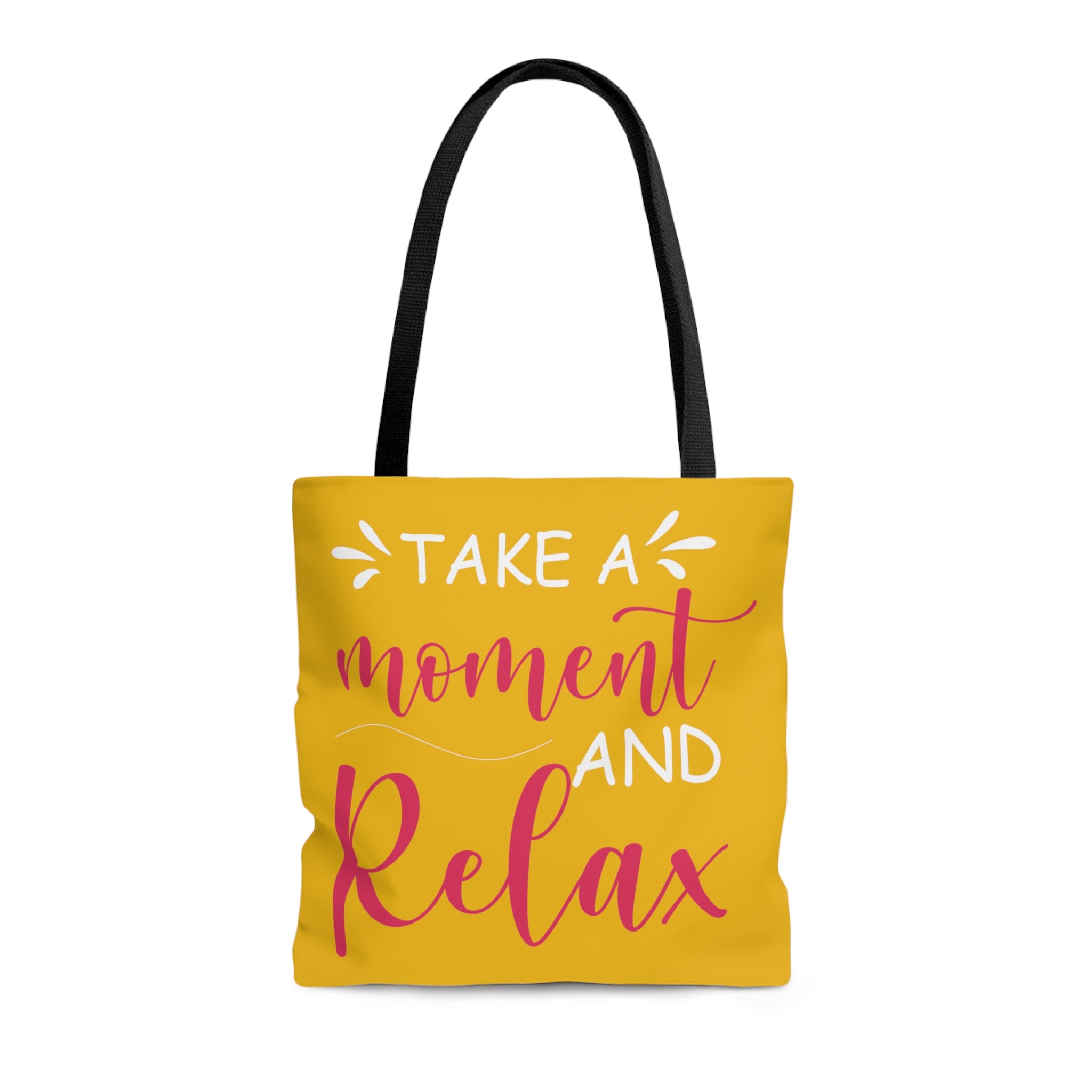 Take A Moment And Relax - All Over Print Tote Bag (Yellow Background)