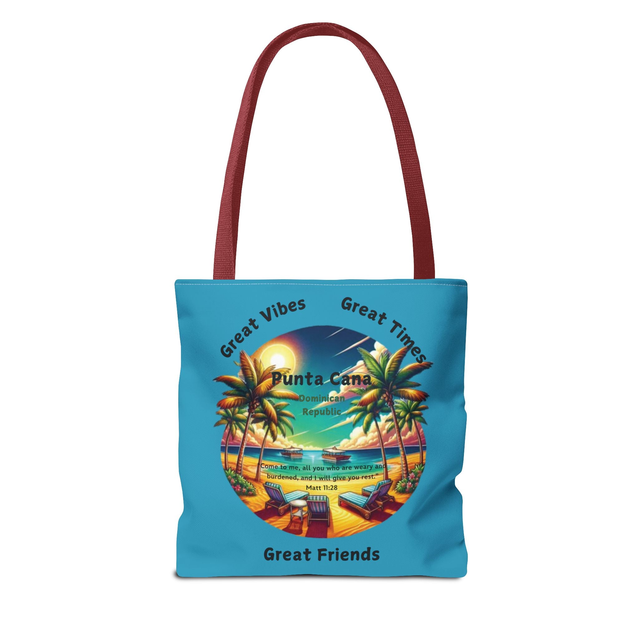 Torquoise Custom Punta Cana Tote Bag (FREE SHIPPING WITHIN THE U.S.)