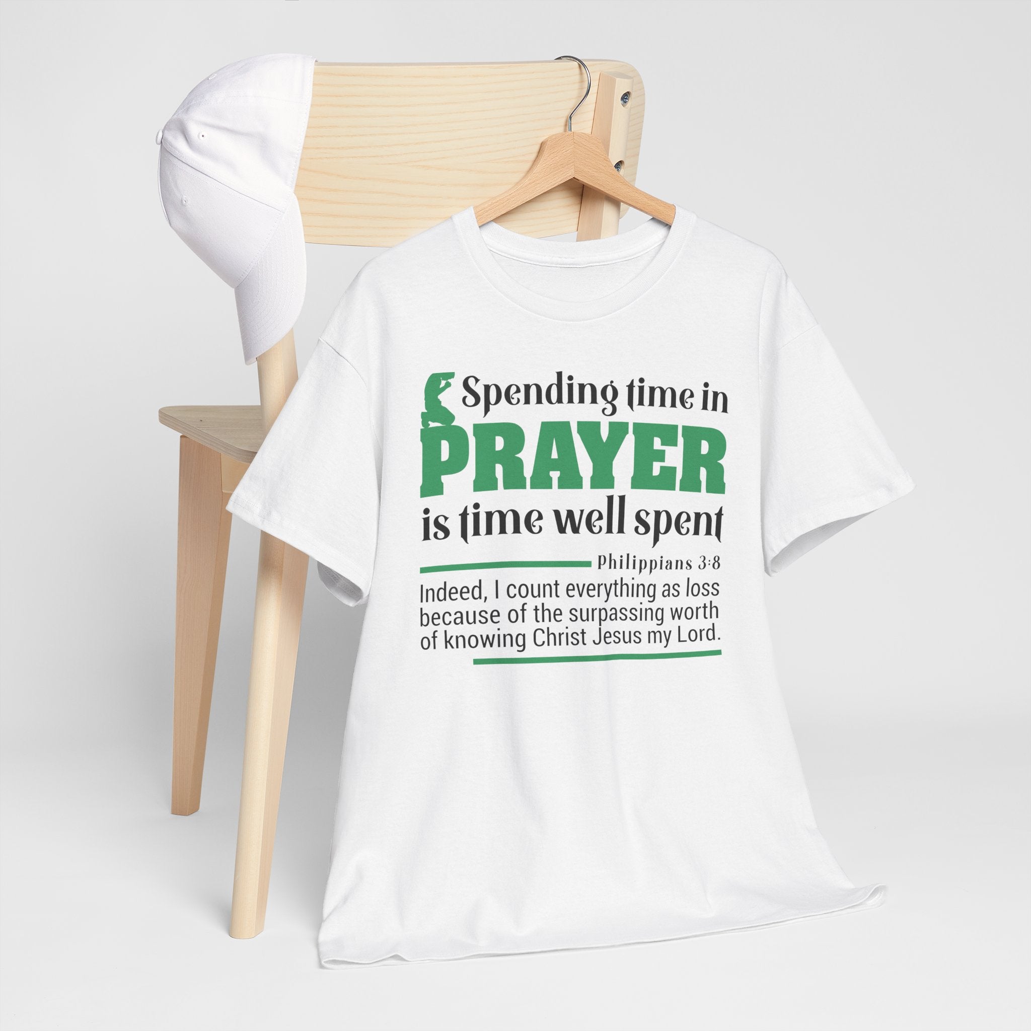 Spending Time In Prayer - Unisex Heavy Cotton Tee (FREE SHIPPING WITHIN THE U.S.)