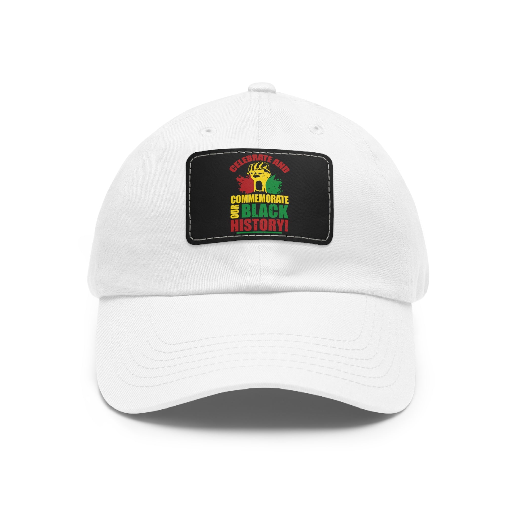 Cap with Leather Patch - (Celebrate and Commemorate Our Black History), One Size (FREE shipping within the U.S.)