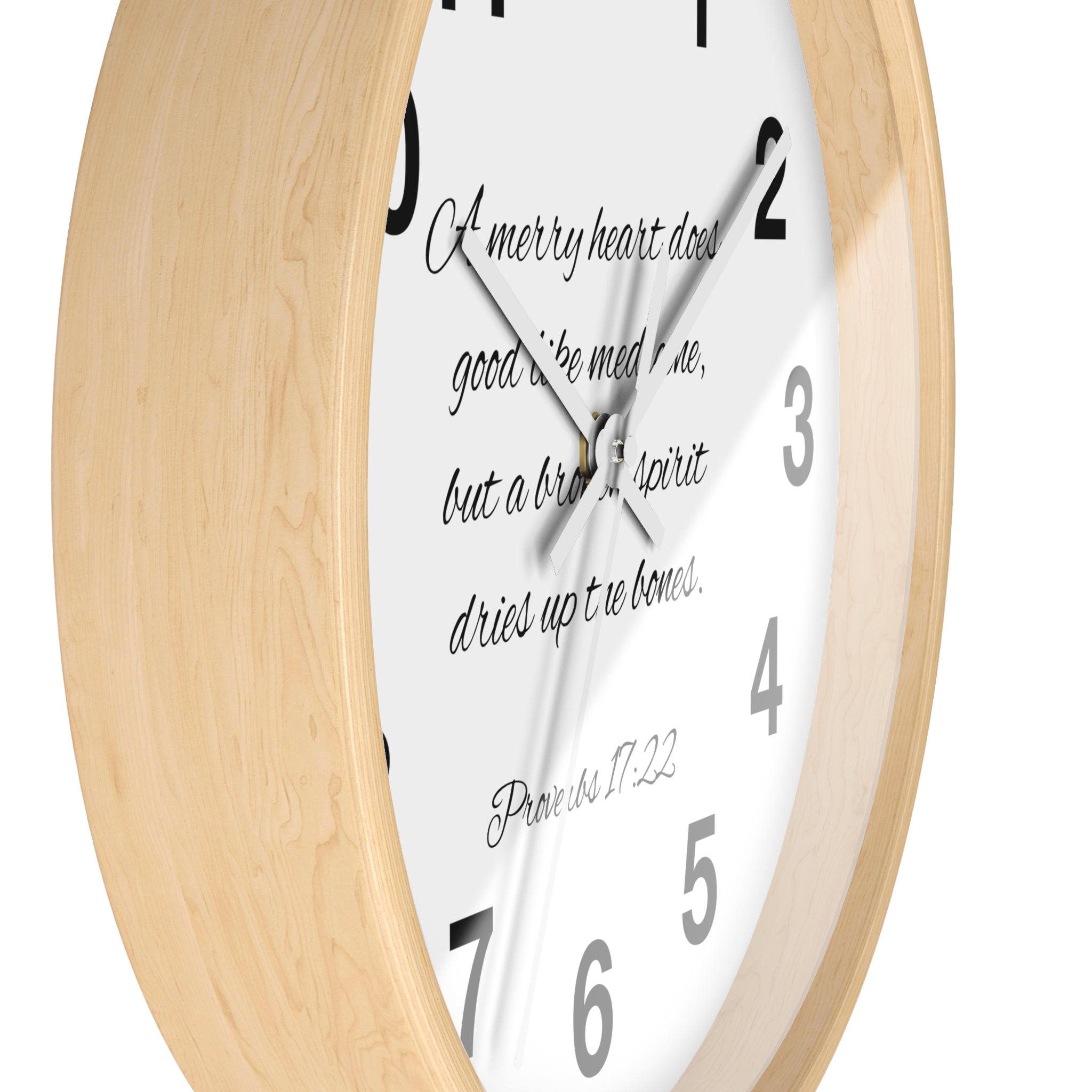 Bible Verse Wall Clock - Proverbs 17:22 (FREE SHIPPING IN THE U.S.)