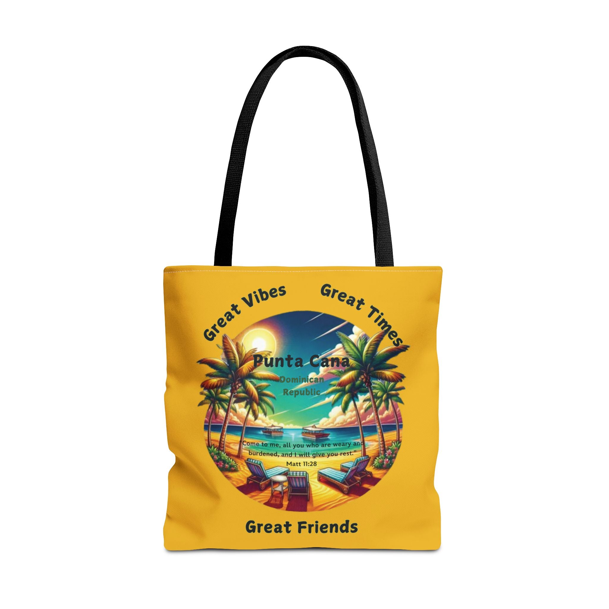 Yellow Custom Punta Cana Tote Bag (FREE SHIPPING WITHIN THE U.S.)