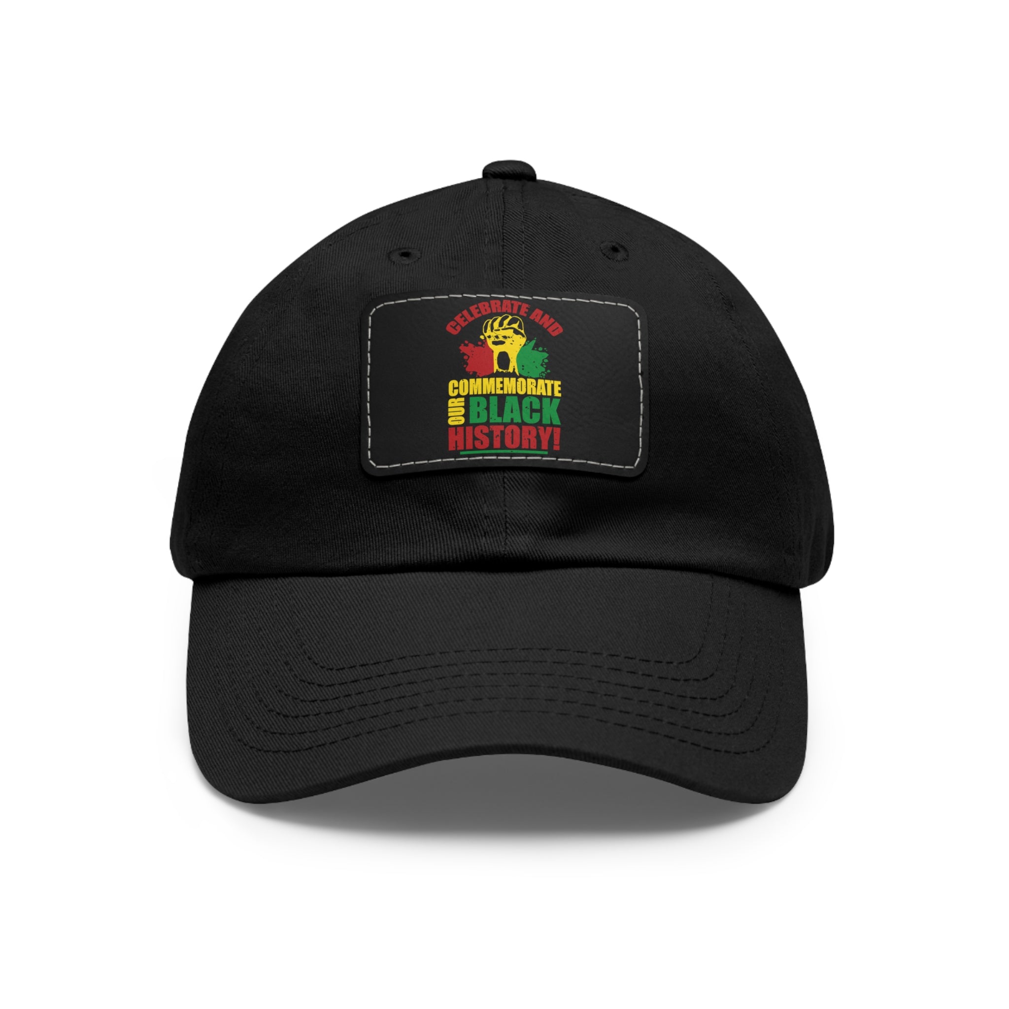 Cap with Leather Patch - (Celebrate and Commemorate Our Black History), One Size (FREE shipping within the U.S.)