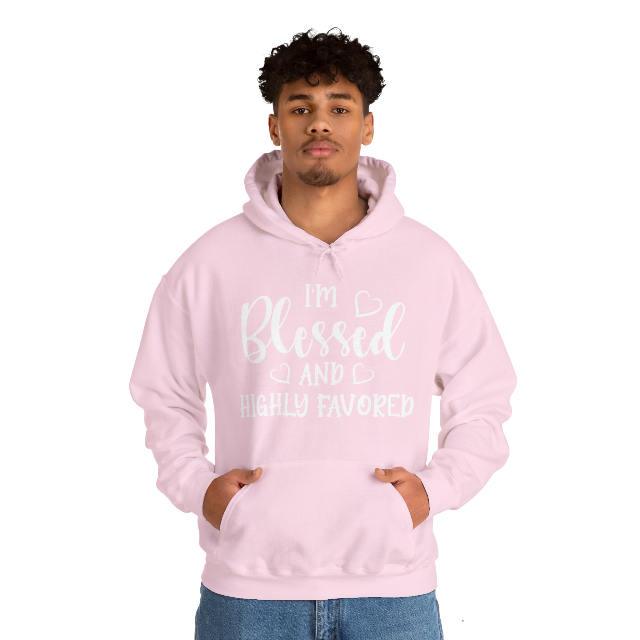 I'm Blessed And Highly Favored - Unisex Heavy Blend™ Hooded Sweatshirt (Printed Front)