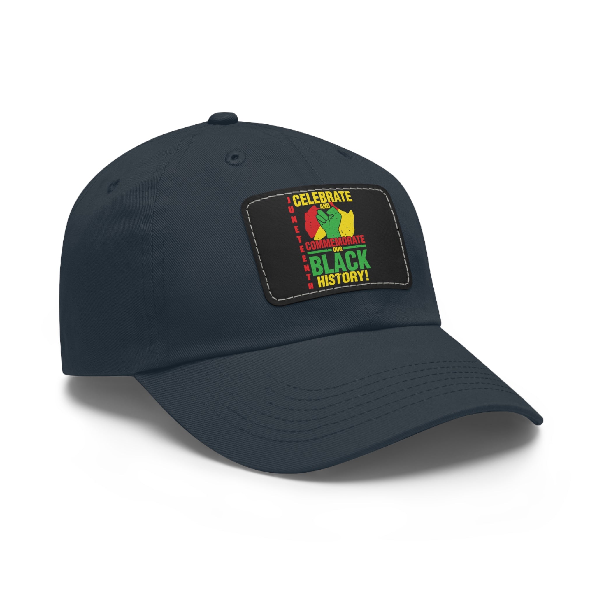 Cap with Leather Patch - (Celebrate and Commemorate Our Black History #2), One Size  (FREE shipping within the U.S.)